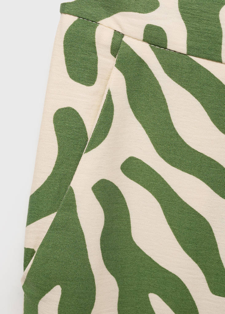 Printed straight trousers — Green