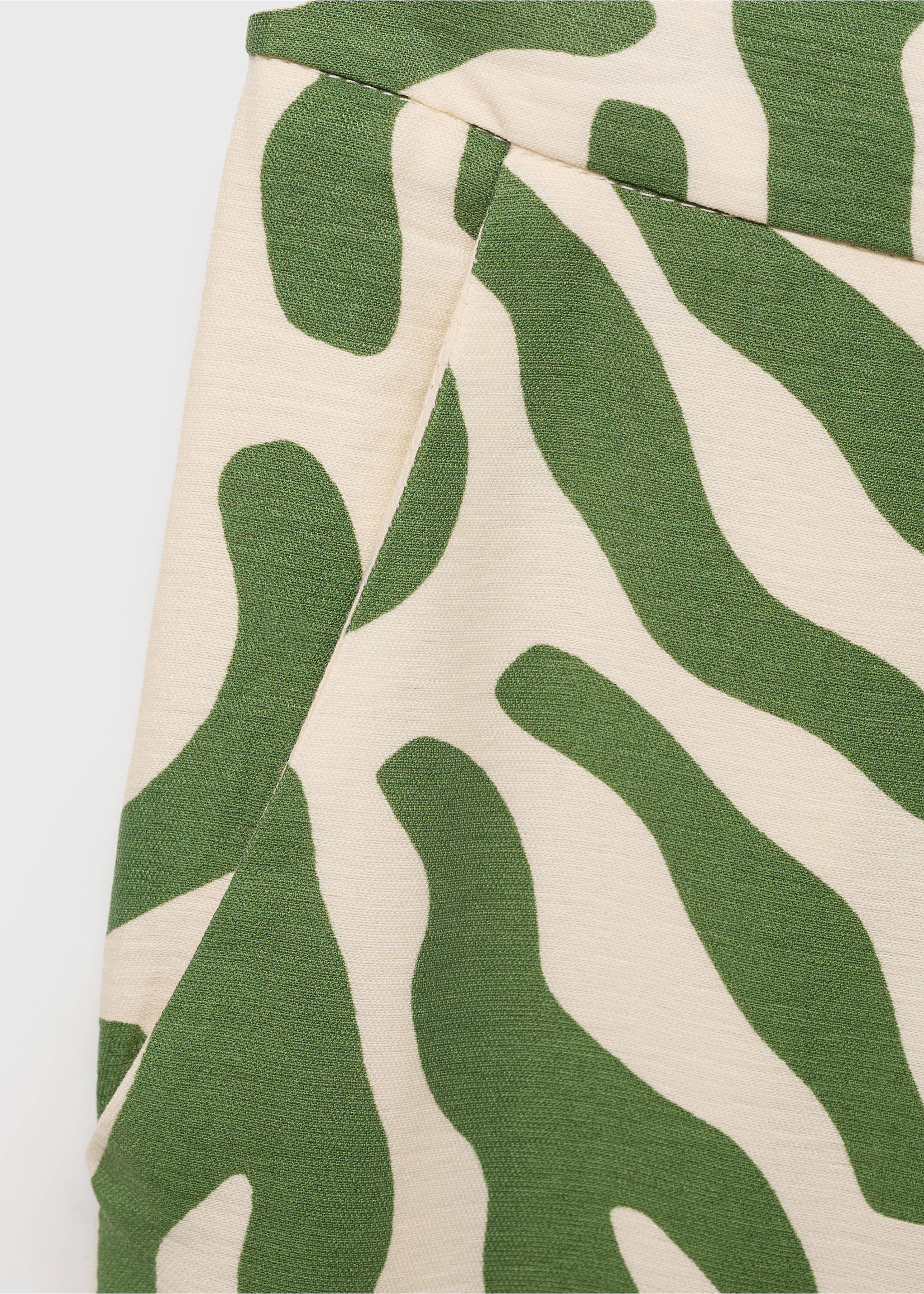 Printed straight pants - Details of the article 8, Green. Ref: 87060579-00.