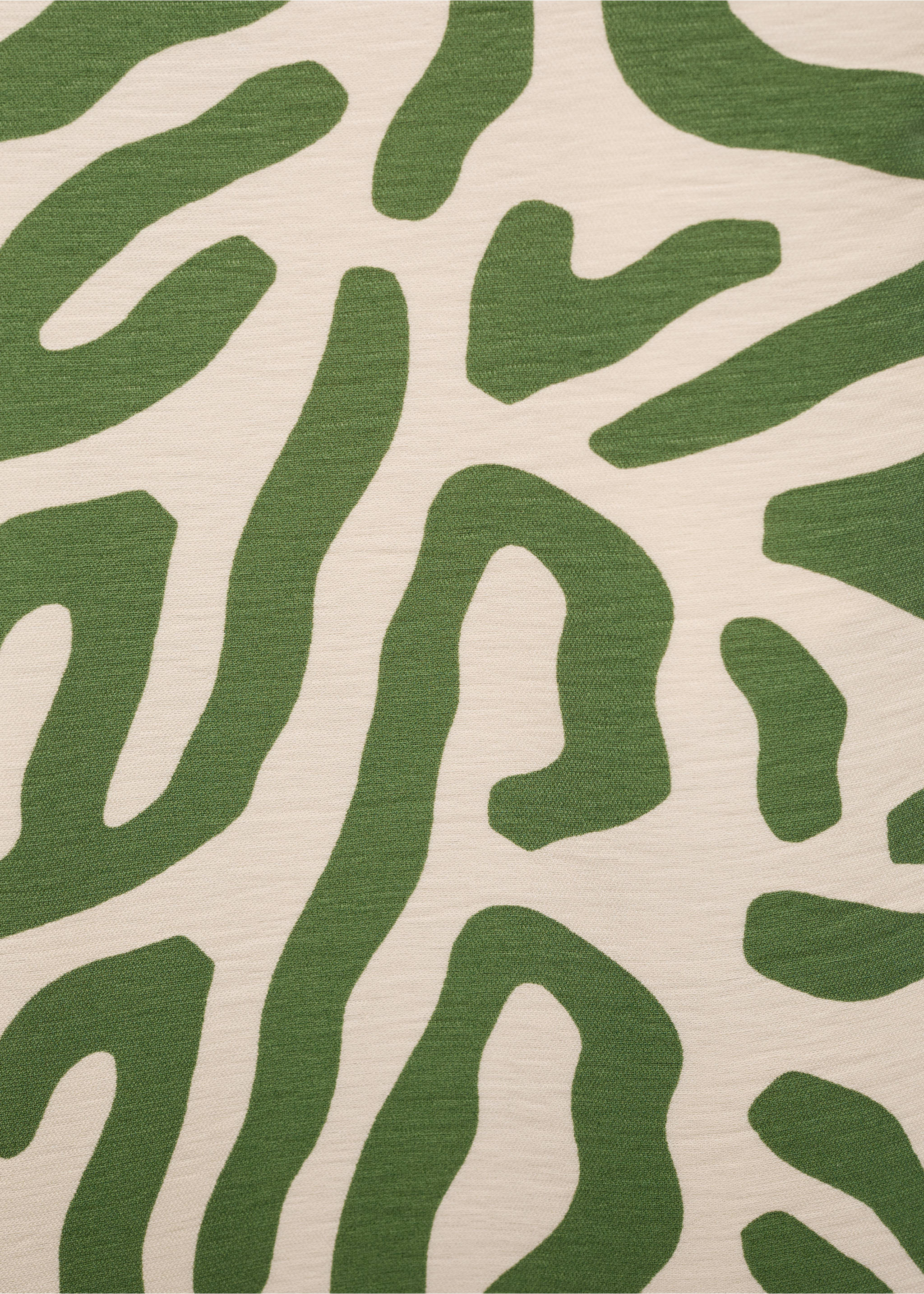 Printed straight pants - Details of the article 0, Green. Ref: 87060579-00.