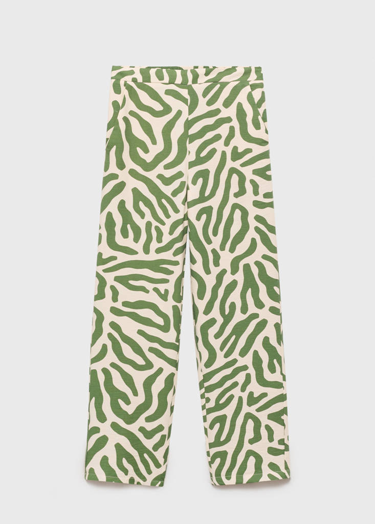Printed straight trousers — Green