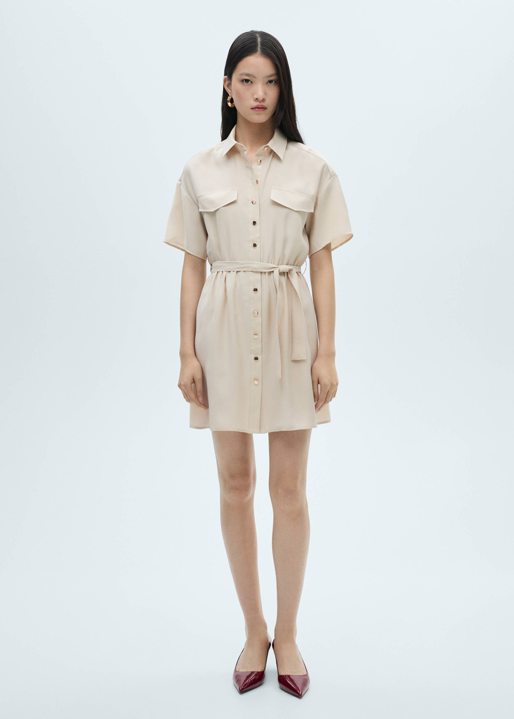 Belt shirt dress - General plane