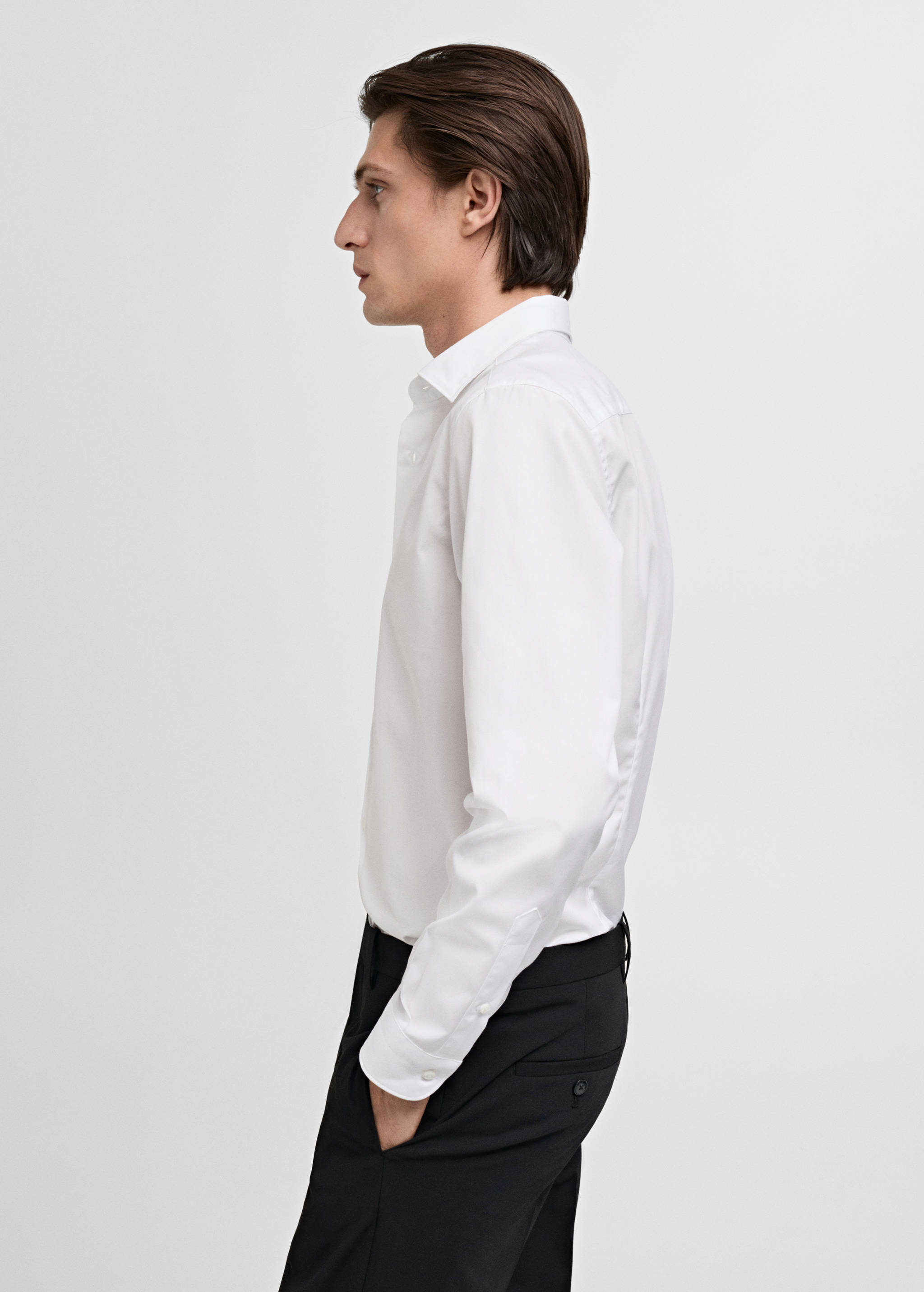 Slim-fit cotton poplin suit shirt - Details of the article 2
