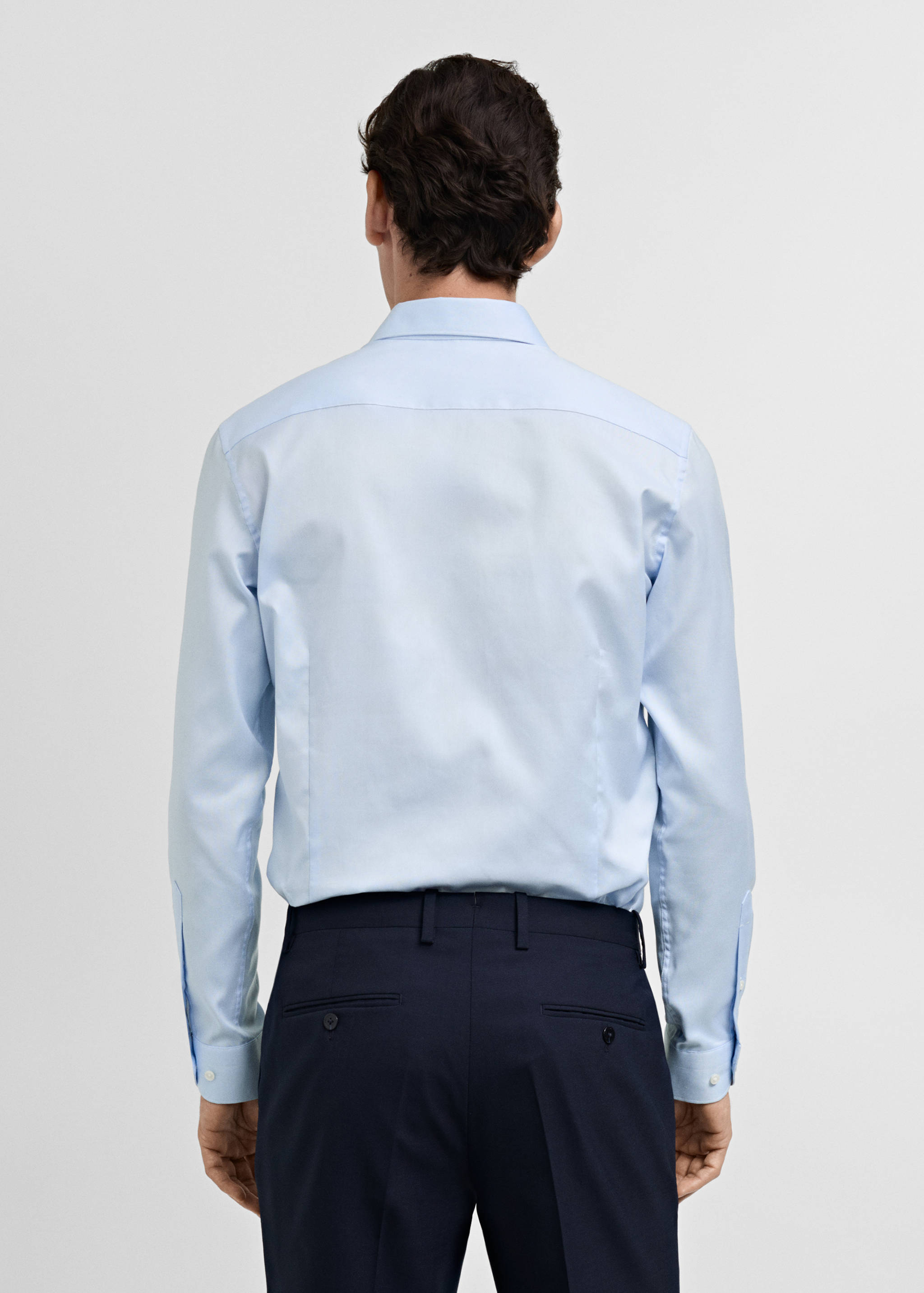 Camisa traje slim fit algodón popelín - Reverso del artículo