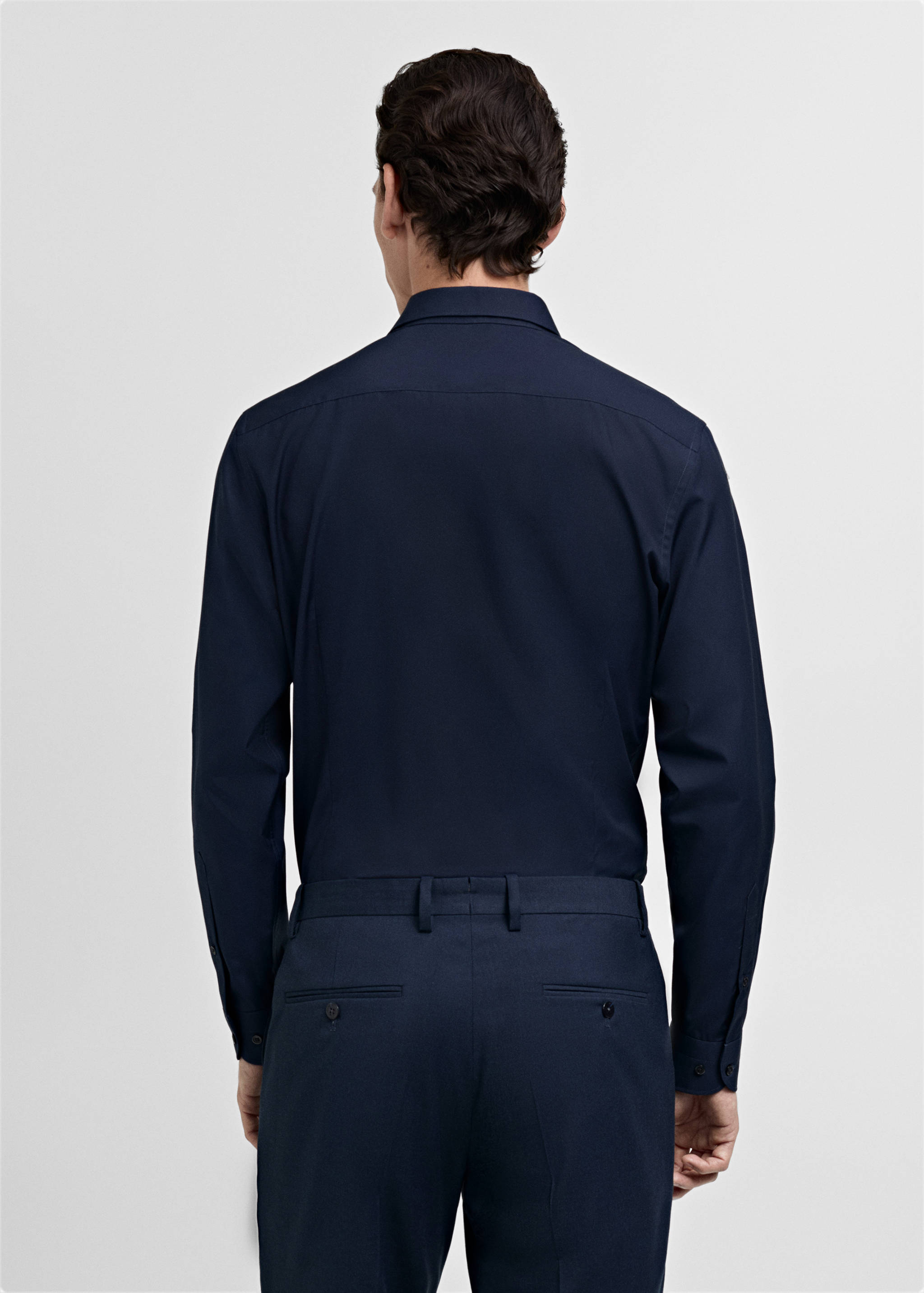 Slim-fit cotton poplin suit shirt - Reverse of the article
