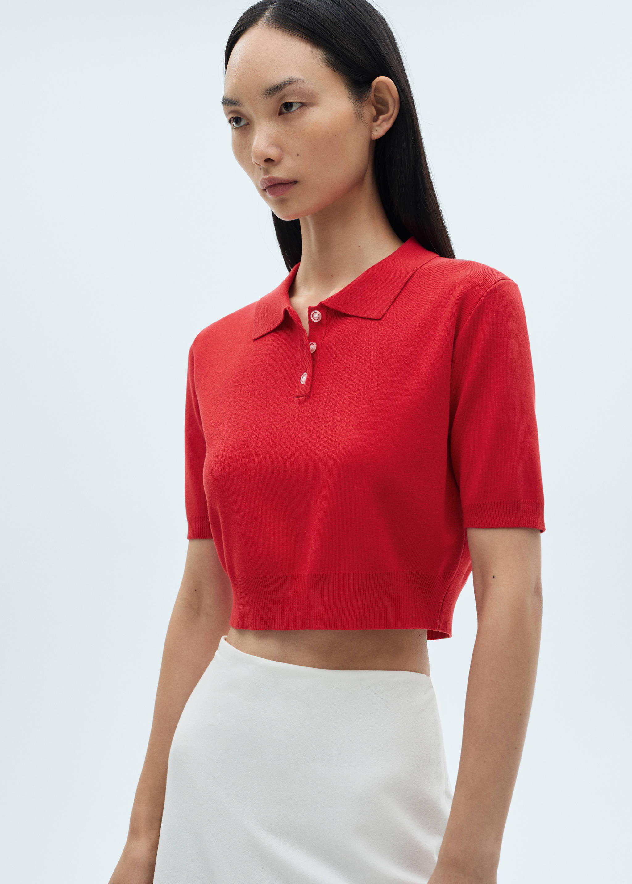 Polo crop maille - Plan moyen
