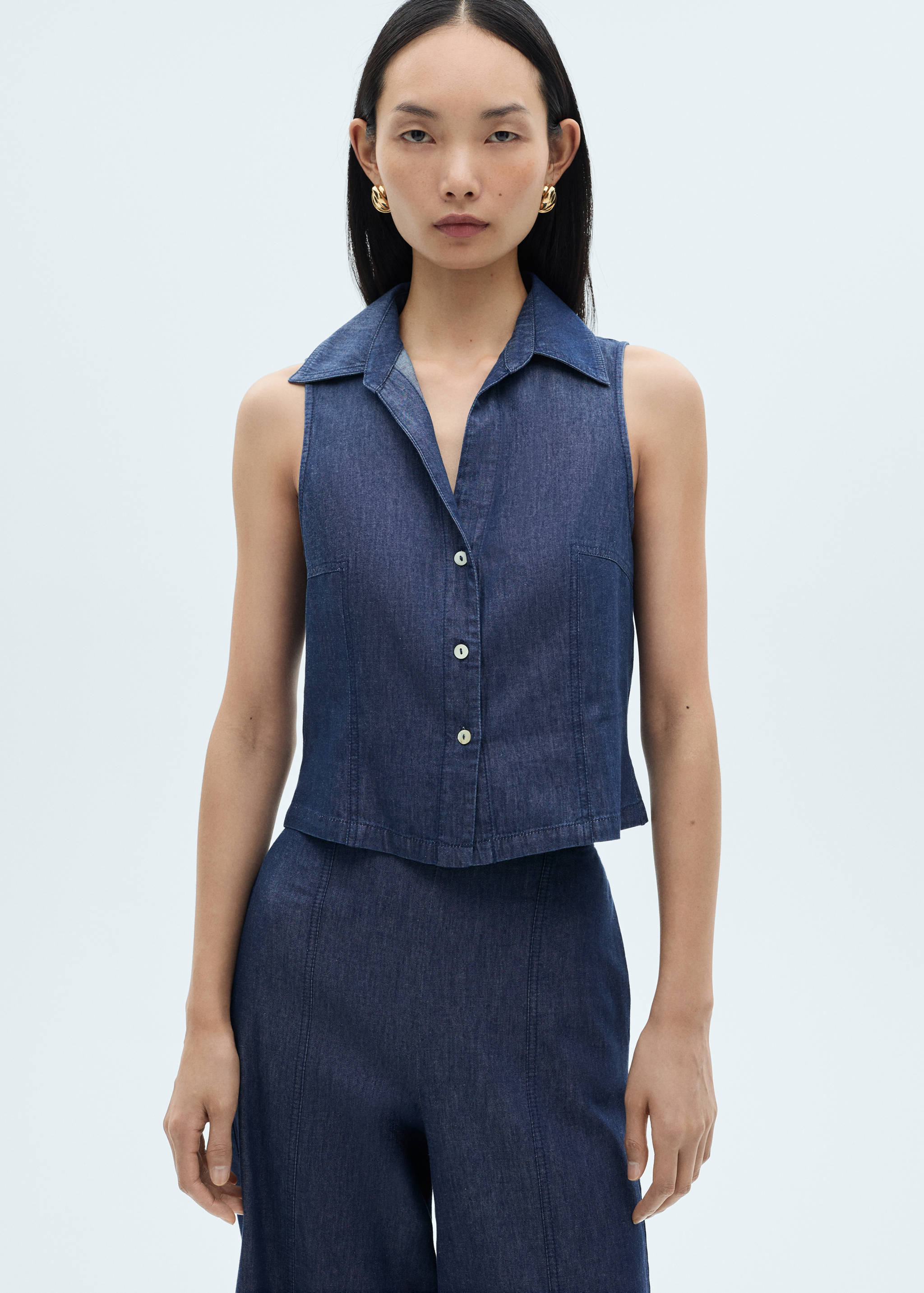 Pantalon style jupe-culotte effet jean - Détail de l'article 1