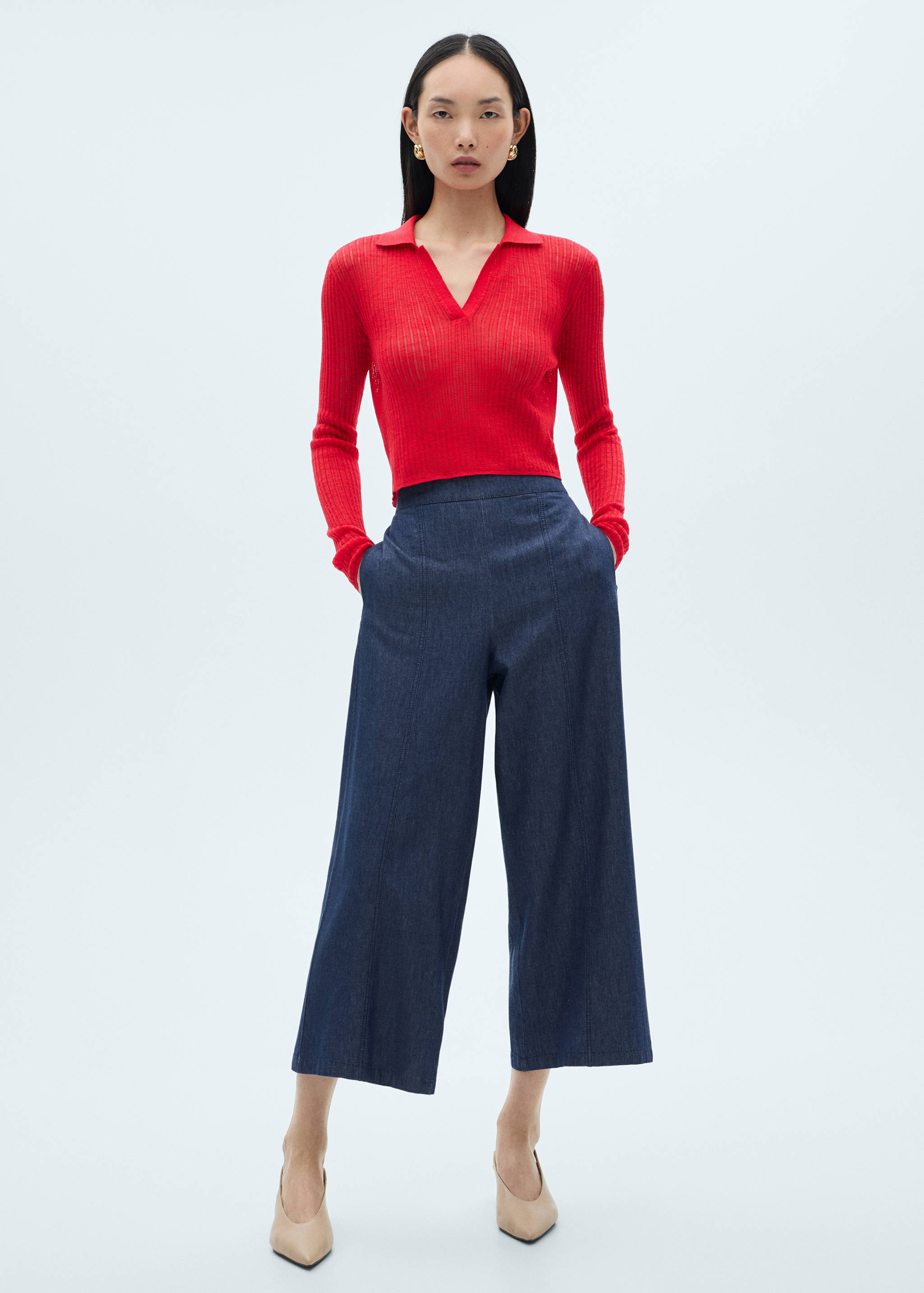 Pantalon style jupe-culotte effet jean - Détail de l'article 2