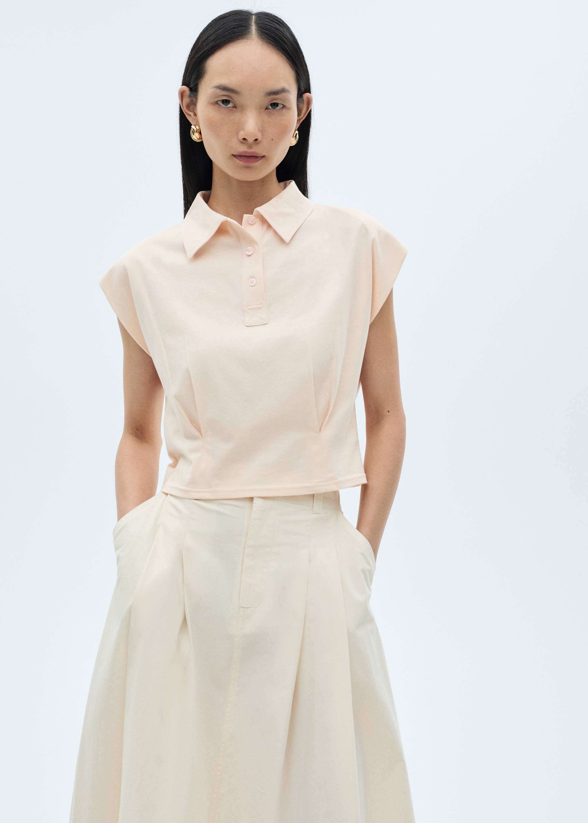 Polo coton manches courtes - Plan moyen