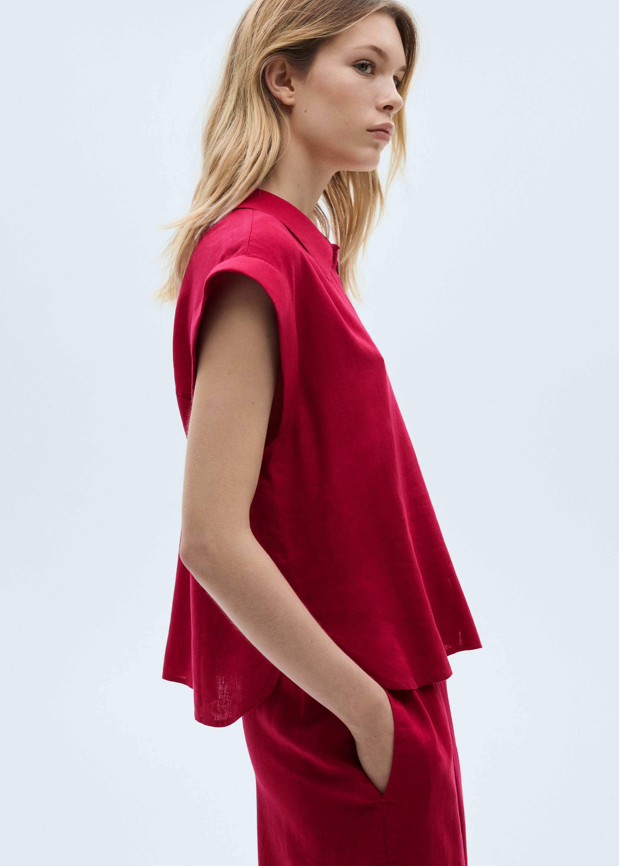 Blusa lino fluida - Plano medio