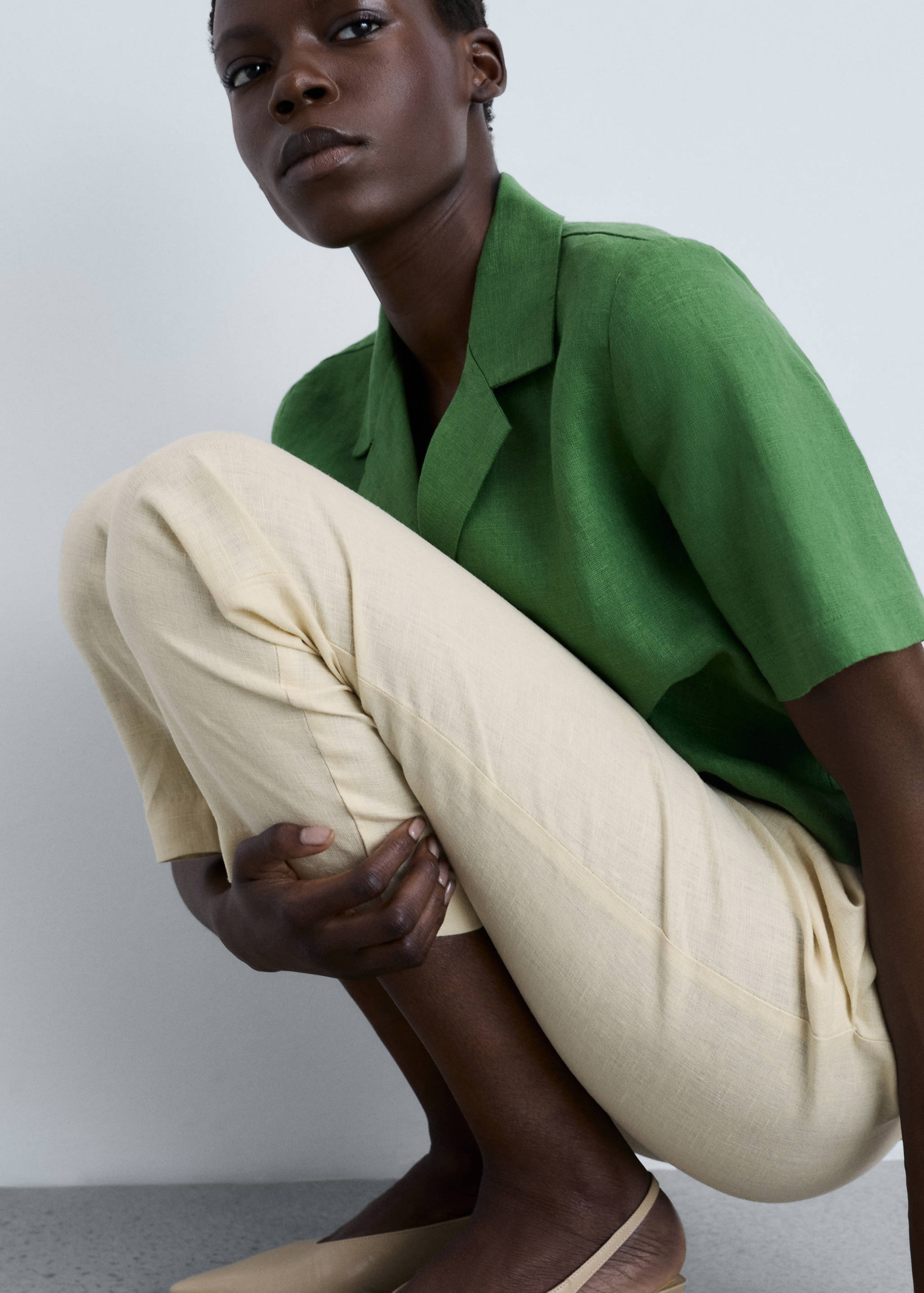 Pantalón recto lino - Detalle del artículo 2