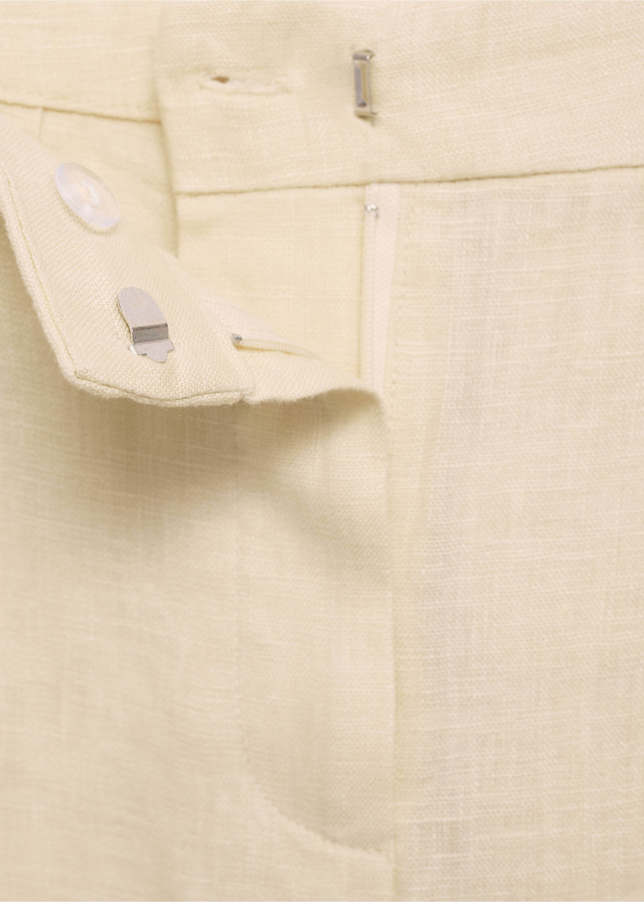 Pantalón recto lino - Detalle del artículo 8, Beige. Ref: 87060591-00.