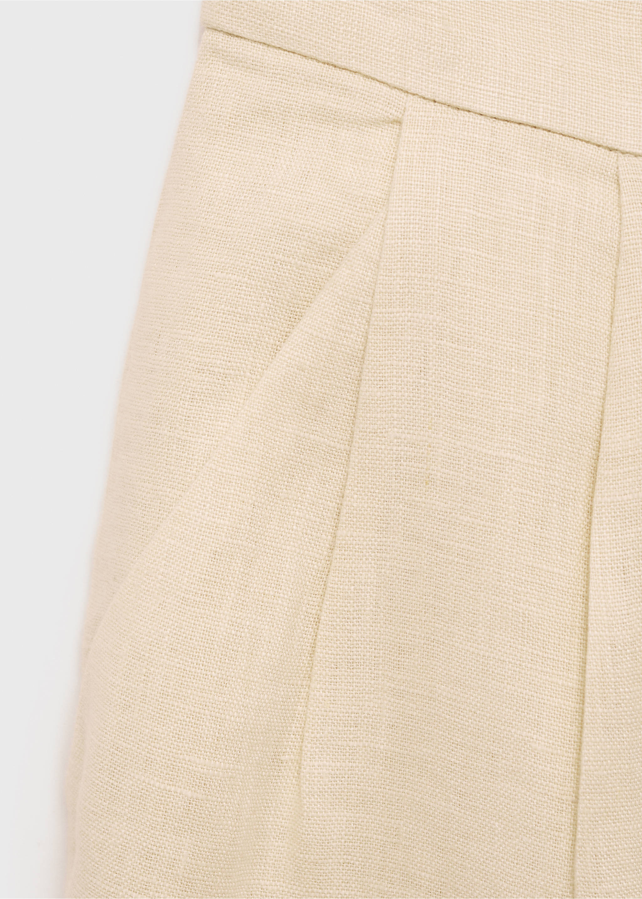 Pantalón recto lino - Detalle del artículo 0, Beige. Ref: 87060591-00.