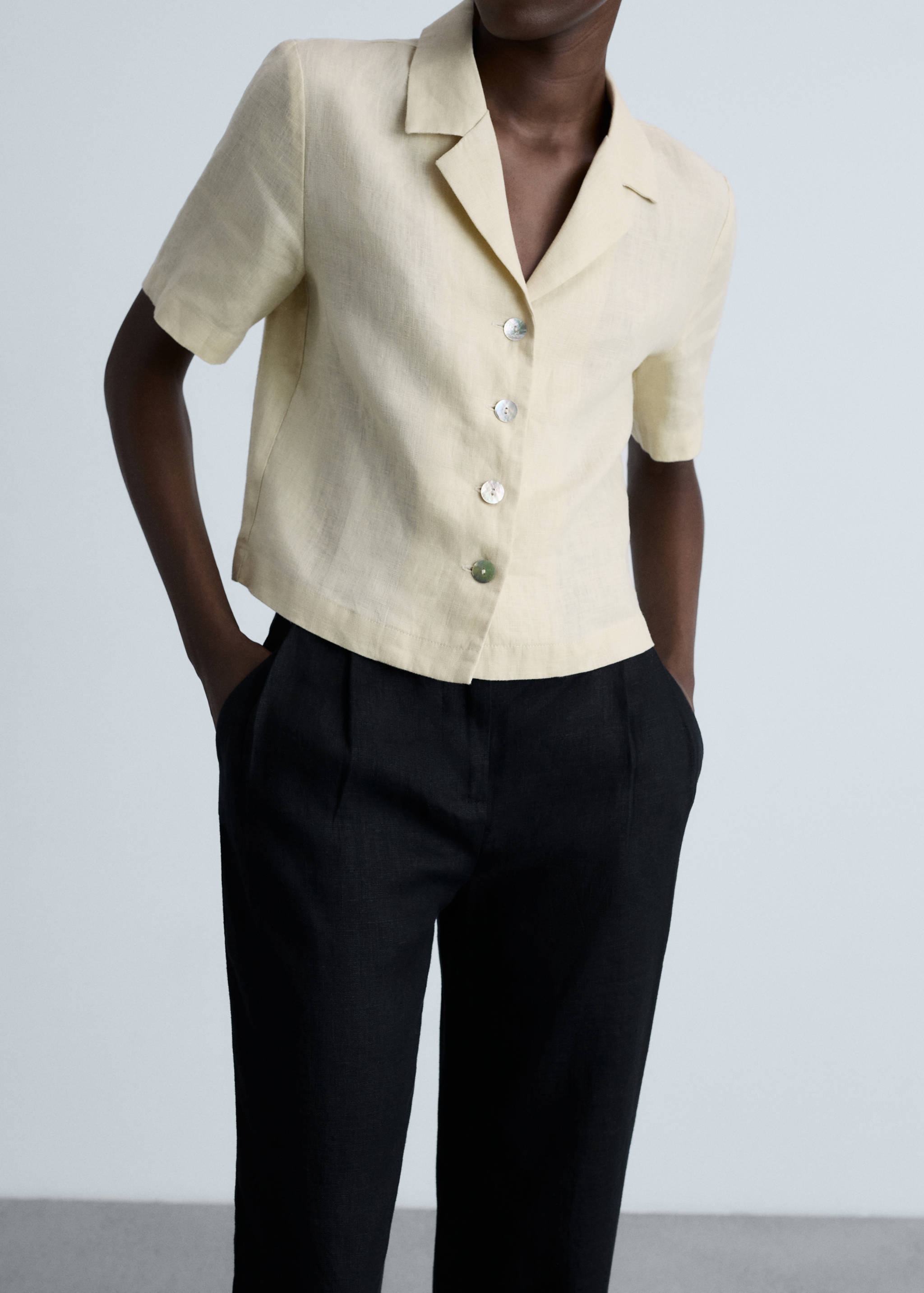 Pantalón recto lino - Detalle del artículo 6