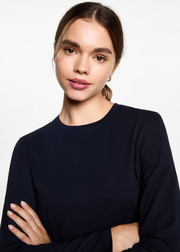 T-shirt with decorative flounces — Dark Navy