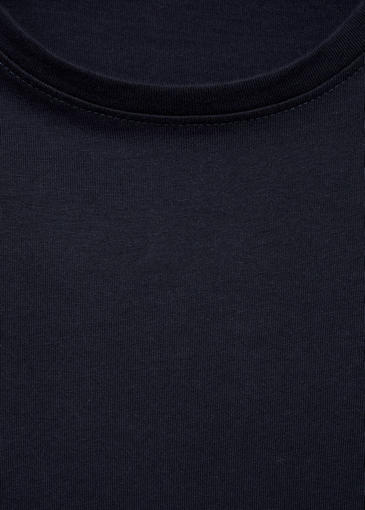 T-shirt with decorative flounces — Dark Navy