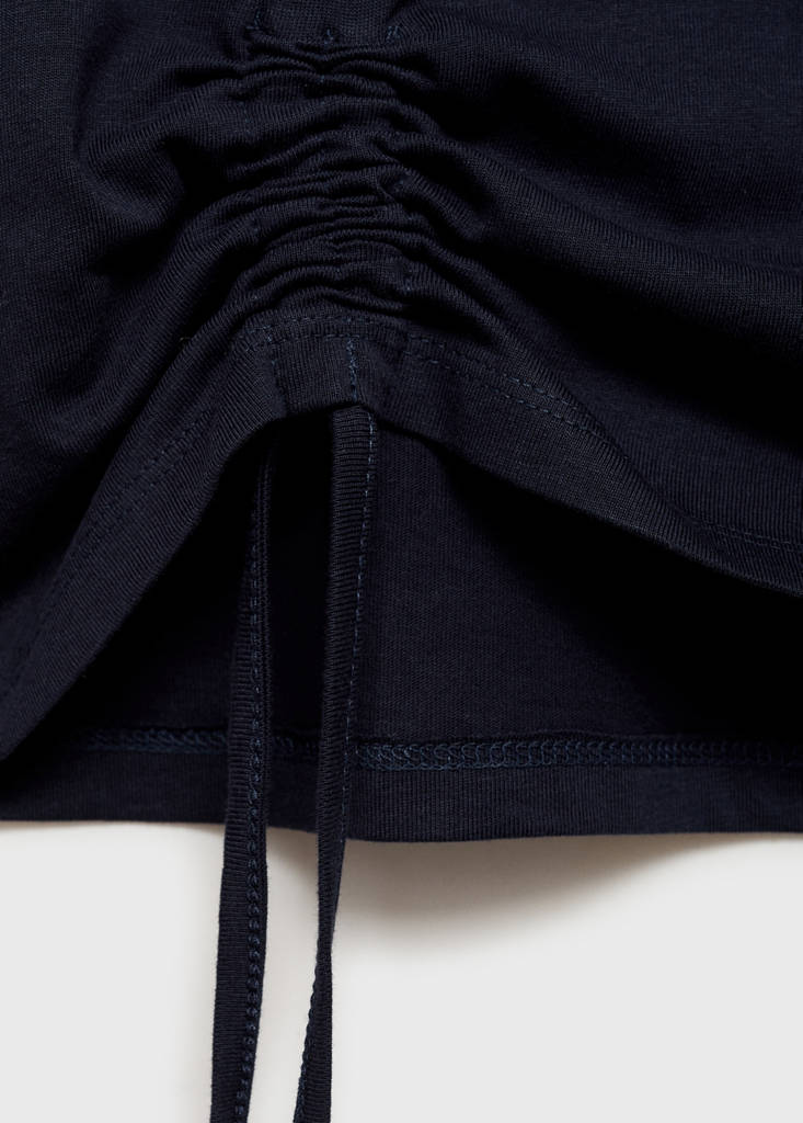 T-shirt with decorative flounces — Dark Navy
