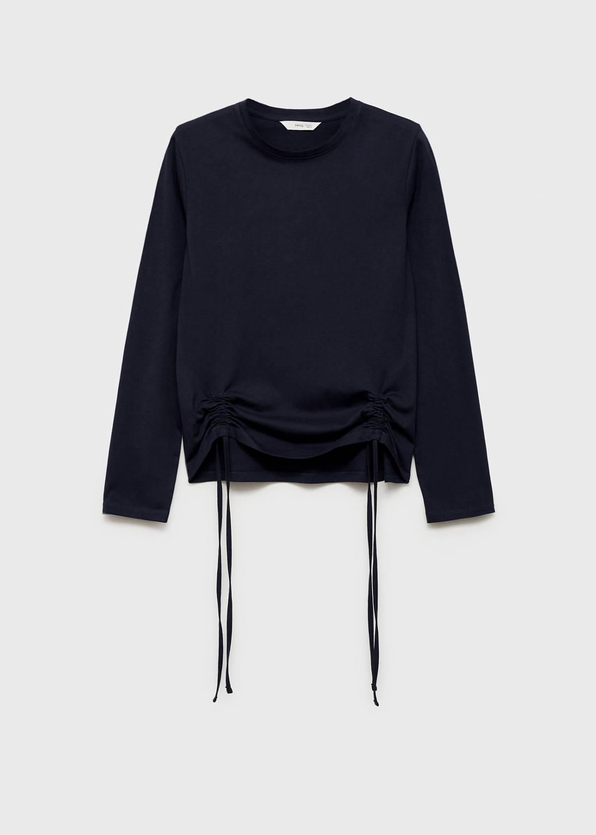 T-shirt with decorative flounces — Dark Navy