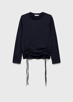 T-shirt with decorative flounces — Dark Navy 3