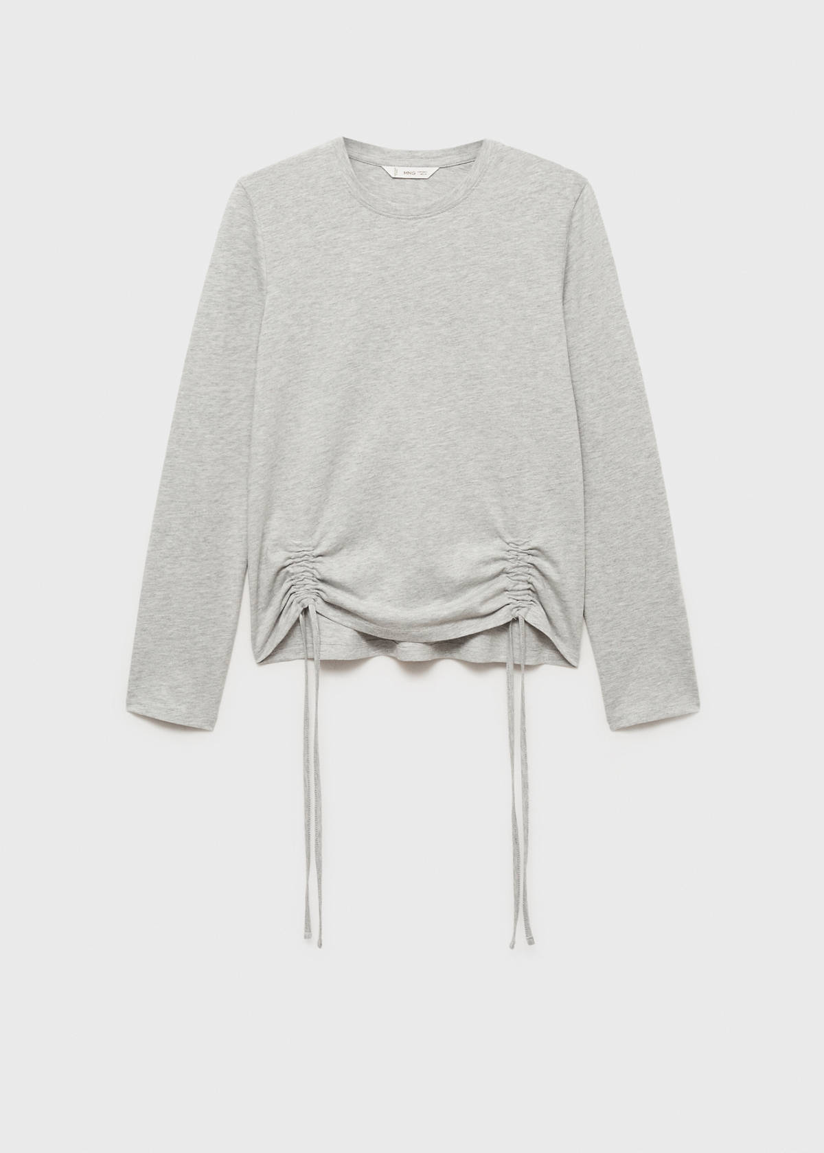 T-shirt with decorative flounces — Medium Heather Grey