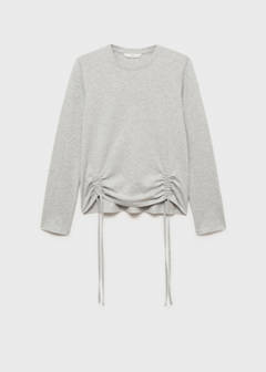 T-shirt with decorative flounces — Medium Heather Grey 5