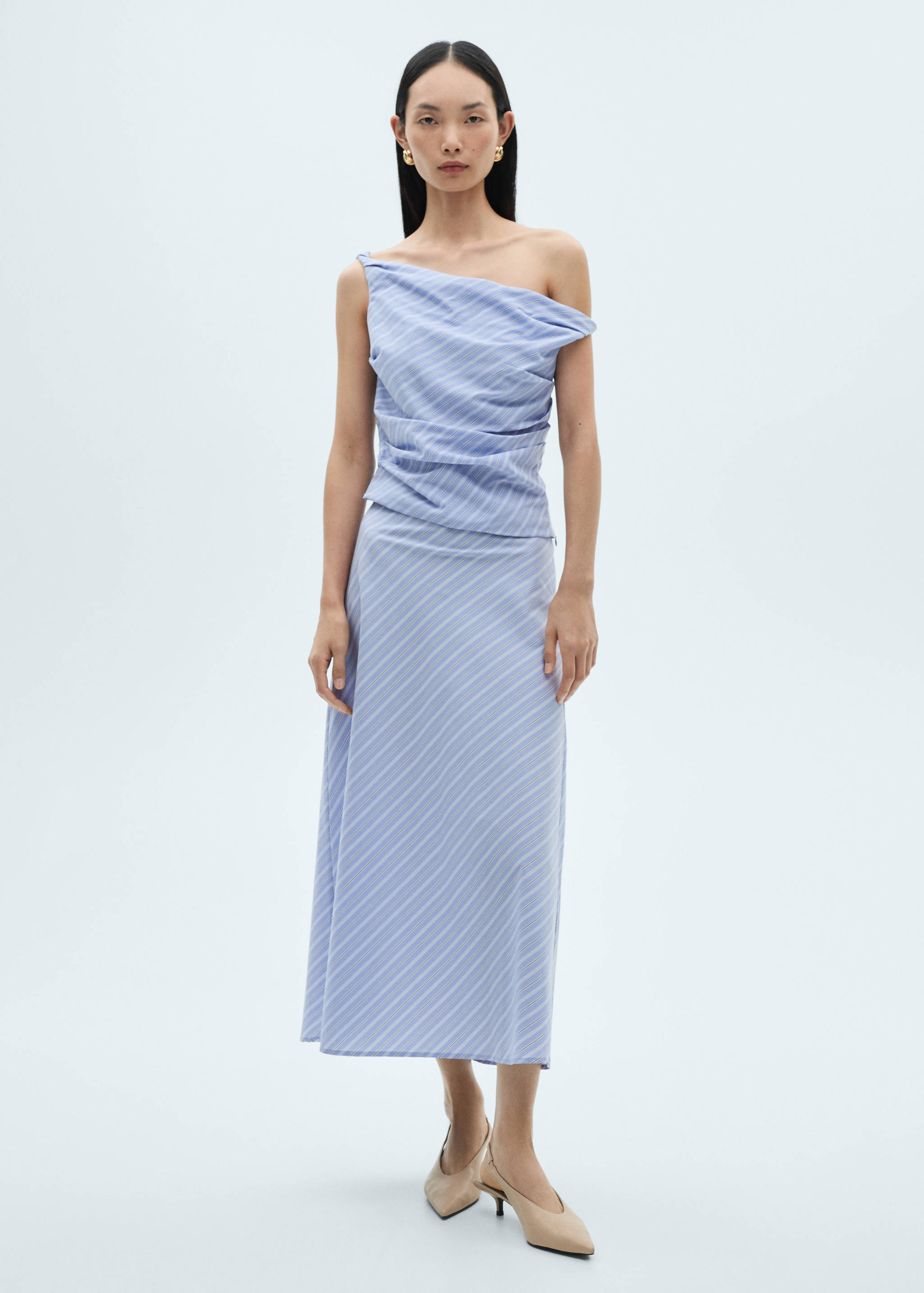 Striped midi skirt - General plane