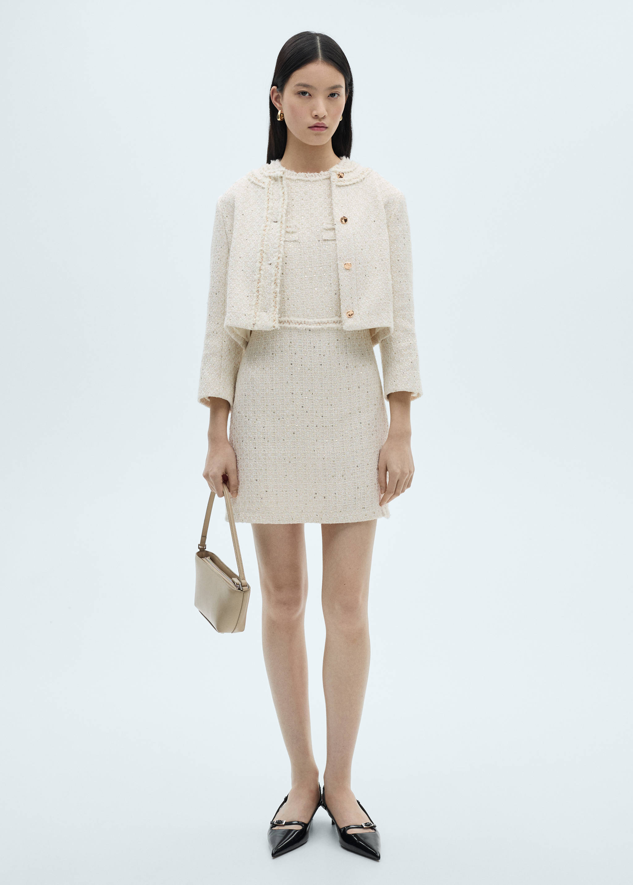 Tweed jacket with jewel buttons - General plane