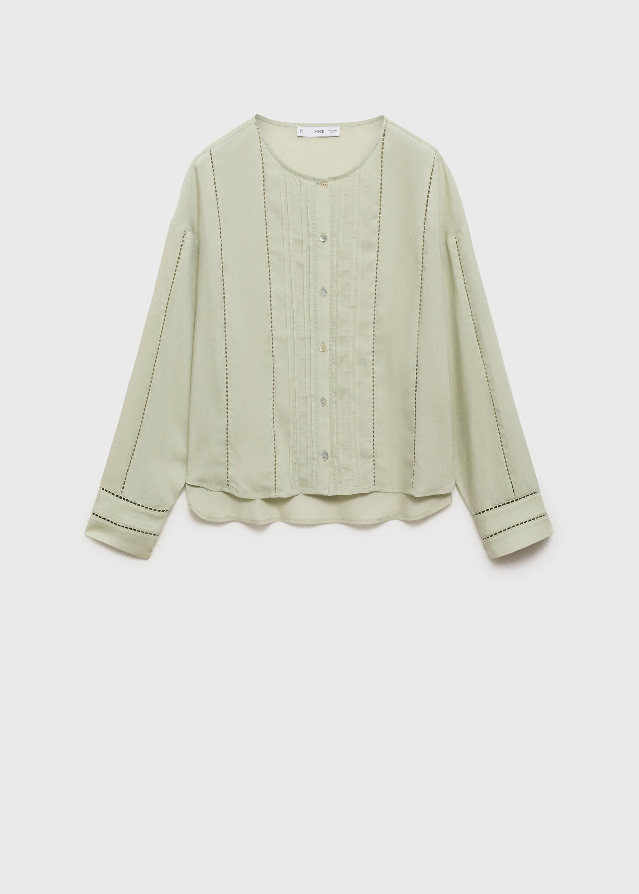 Bluză din lyocell cu detalii ajurate - Articol fără model