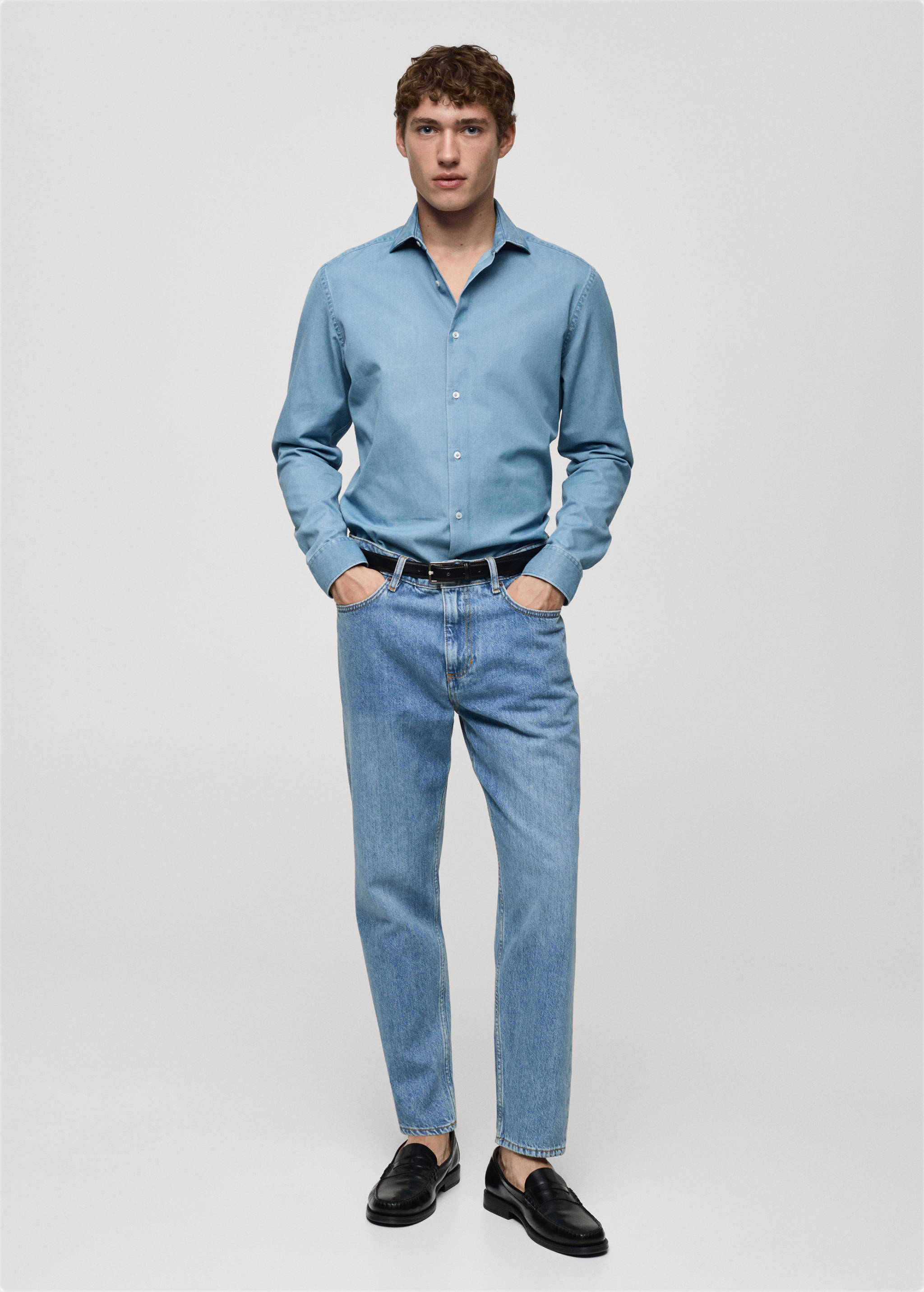 100% cotton chambray shirt - General plane