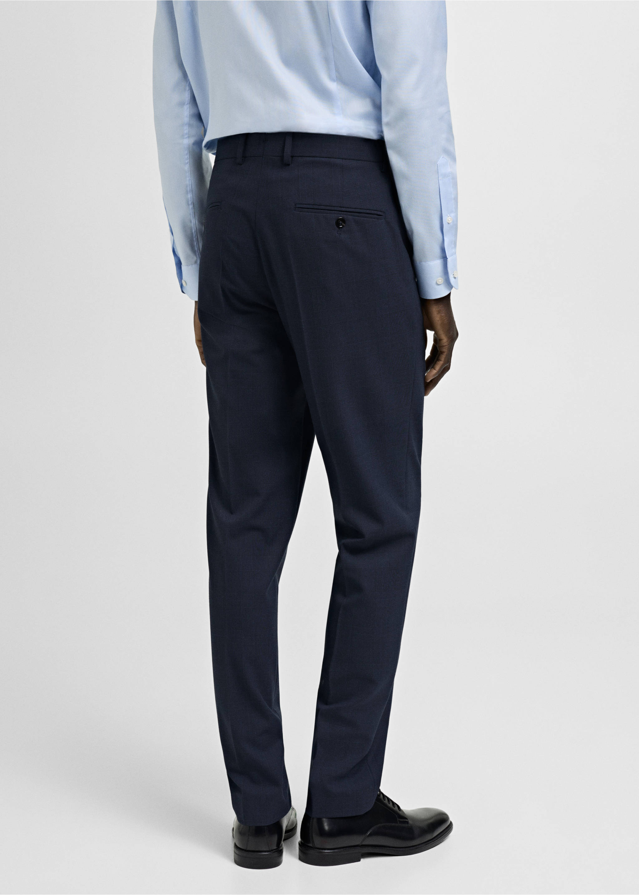 Milan slim fit kumaş pantolon - Ürünün arkası, Lacivert. Ref: 87060602-00.
