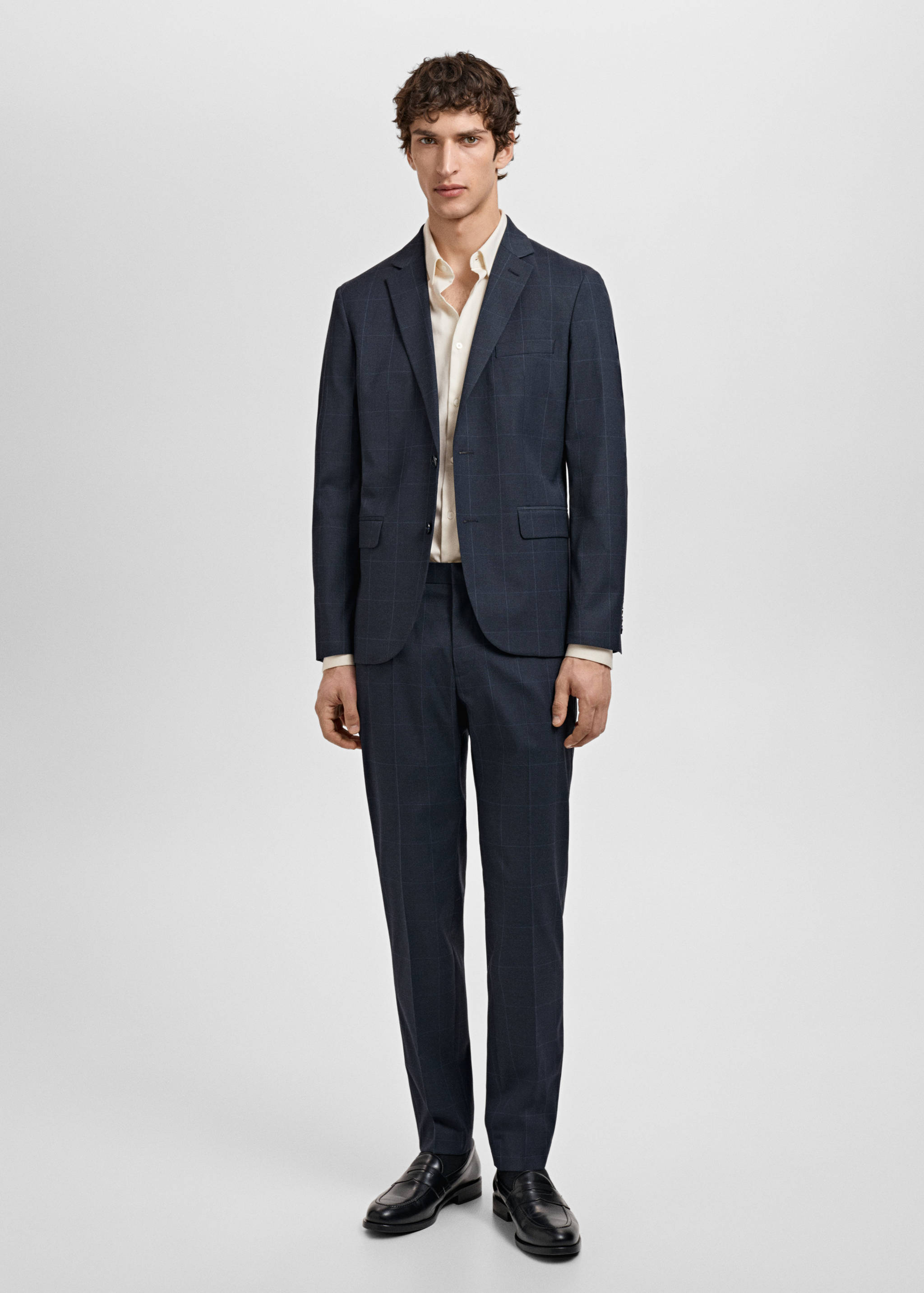 Super slim fit cotton stretch suit shirt - General plane