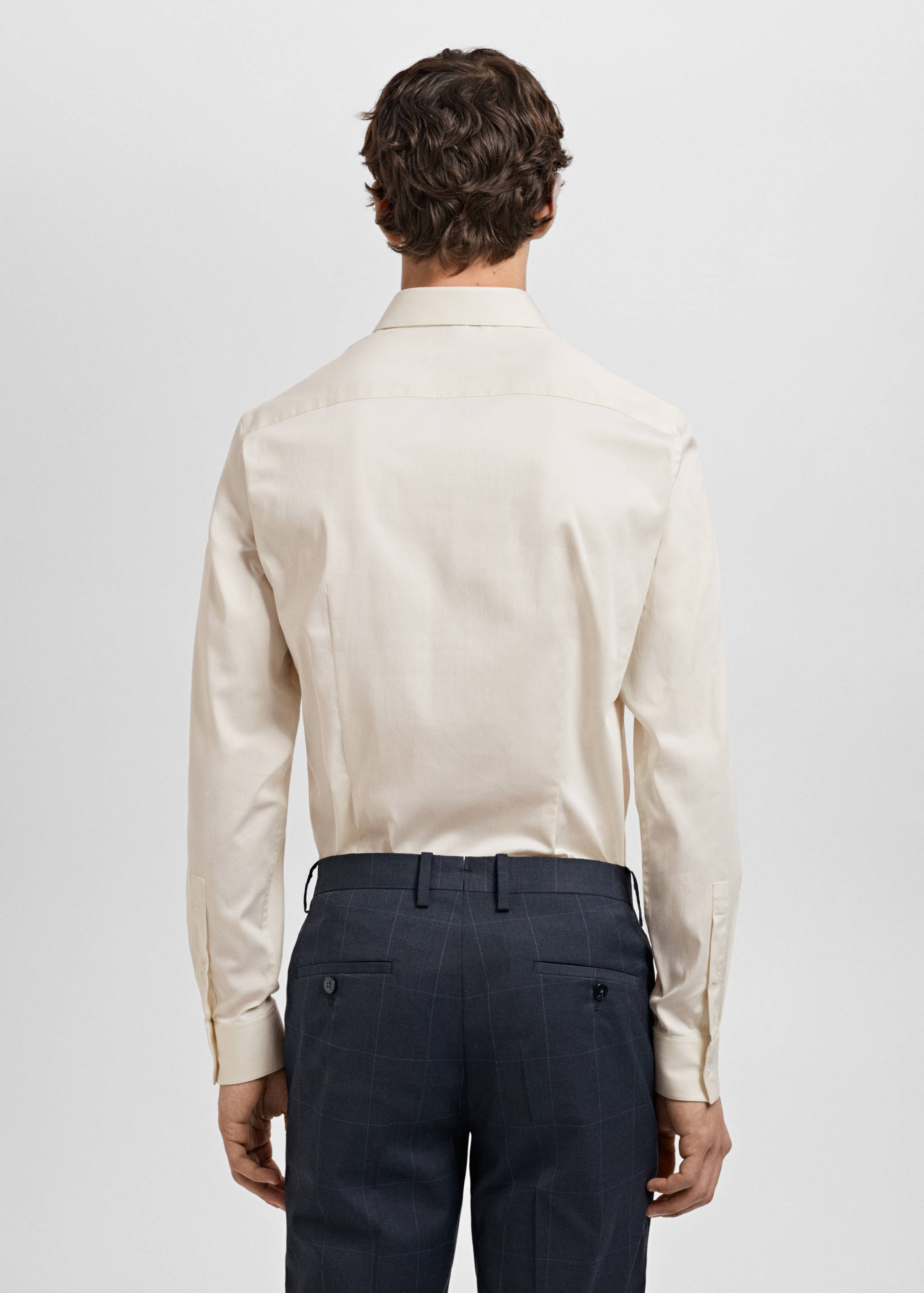 Super slim fit cotton stretch suit shirt - Reverse of the article