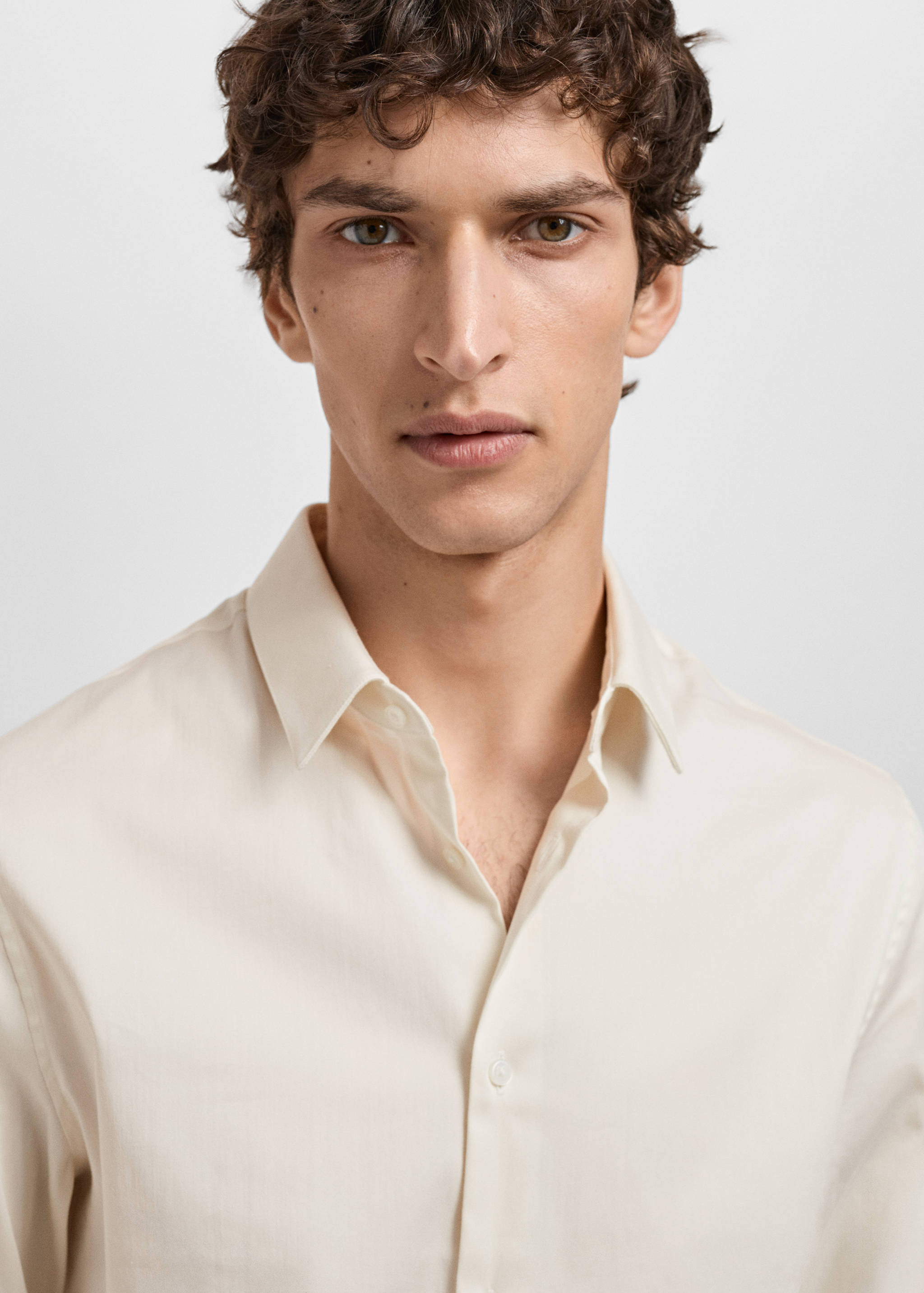 Super slim fit cotton stretch suit shirt - Details of the article 1