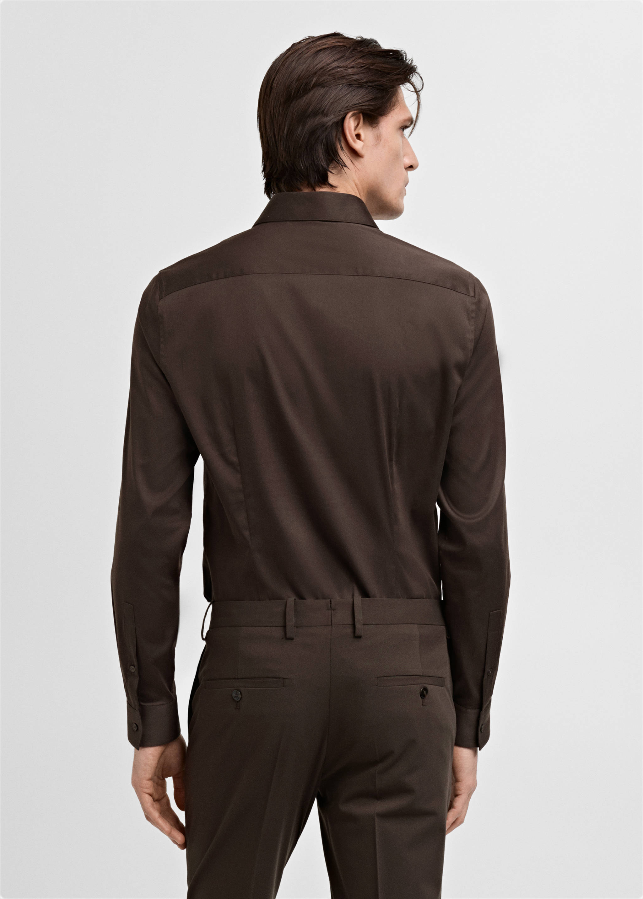 Super slim fit cotton stretch suit shirt - Reverse of the article