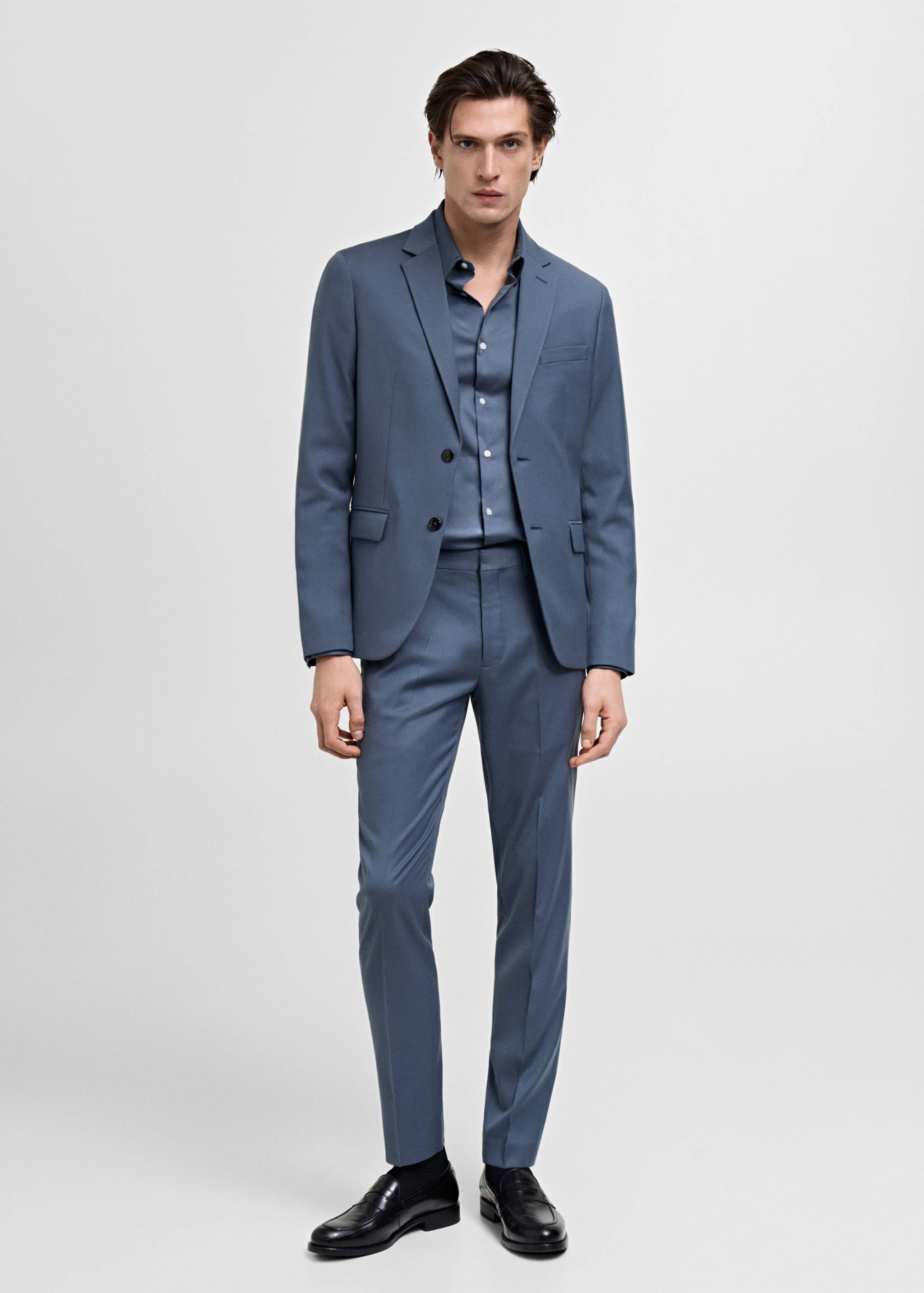 Super slim fit cotton stretch suit shirt - General plane