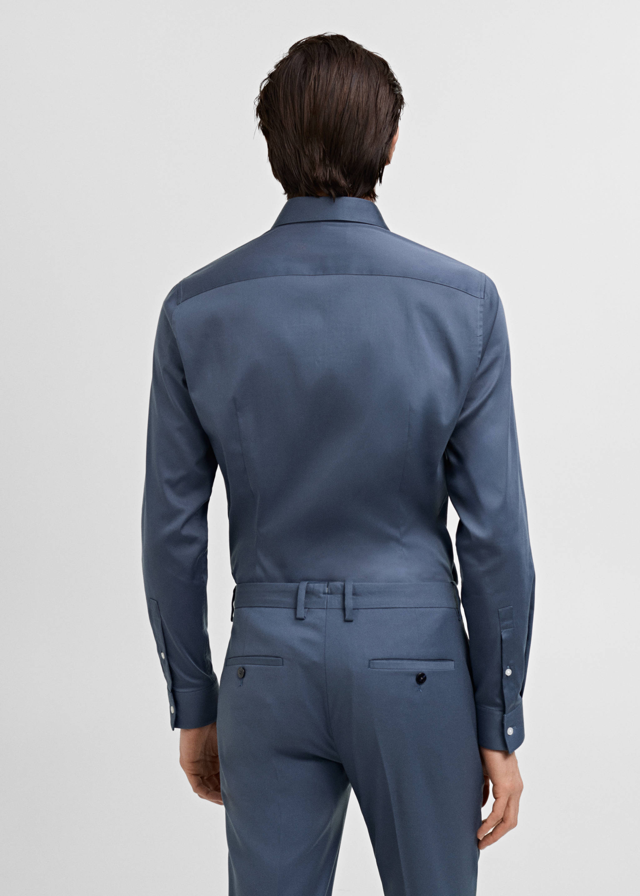 Super slim fit cotton stretch suit shirt - Reverse of the article