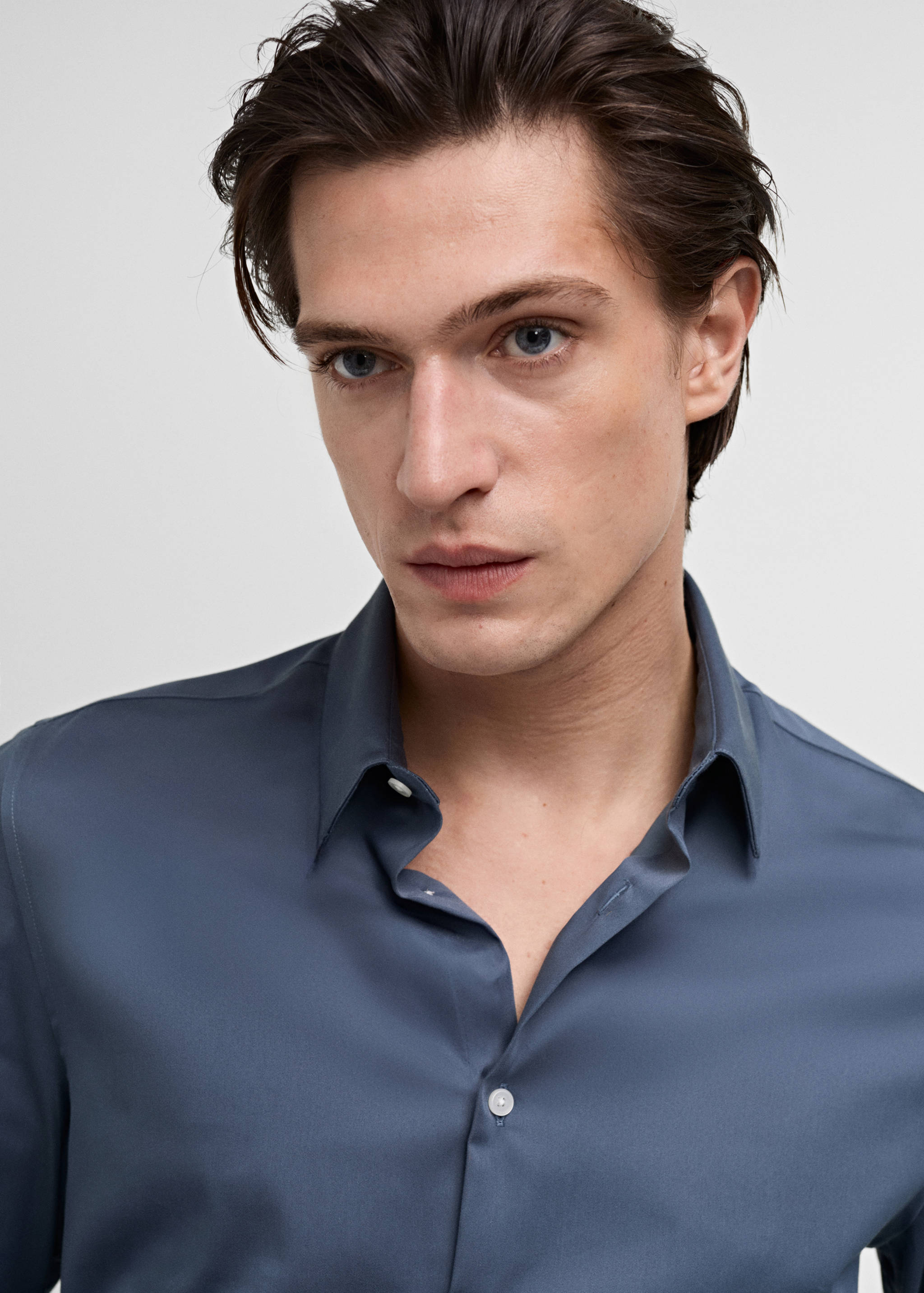 Super slim fit cotton stretch suit shirt - Details of the article 1