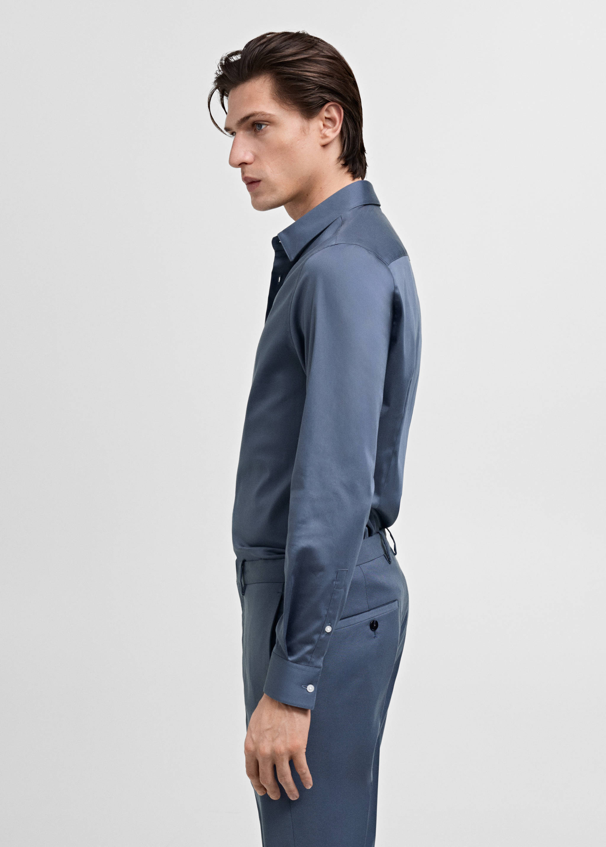 Super slim fit cotton stretch suit shirt - Details of the article 2