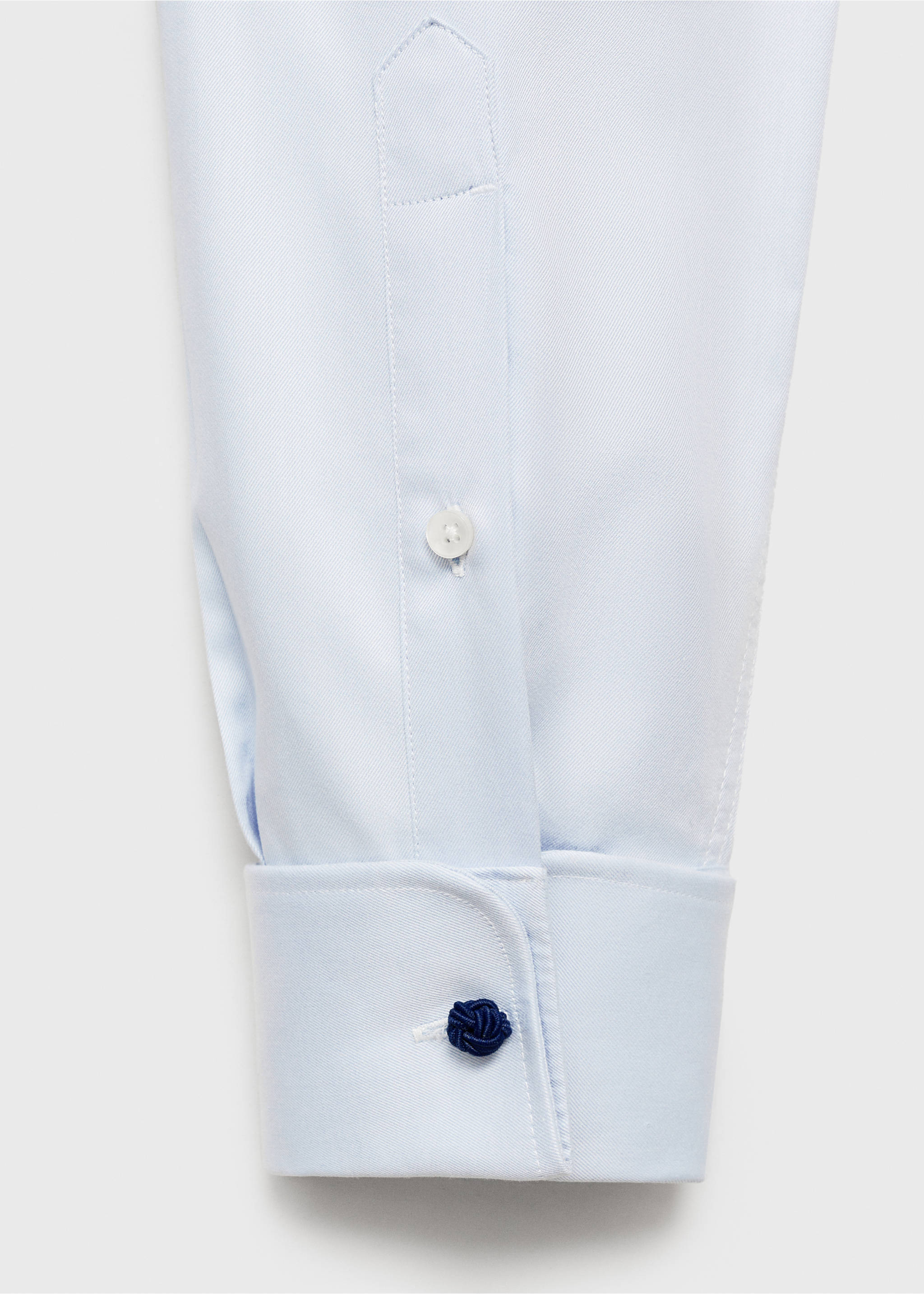 Slim-fit twill fabric suit with shirt cufflinks - Details of the article 0, Sky Blue. Ref: 87060608-00.