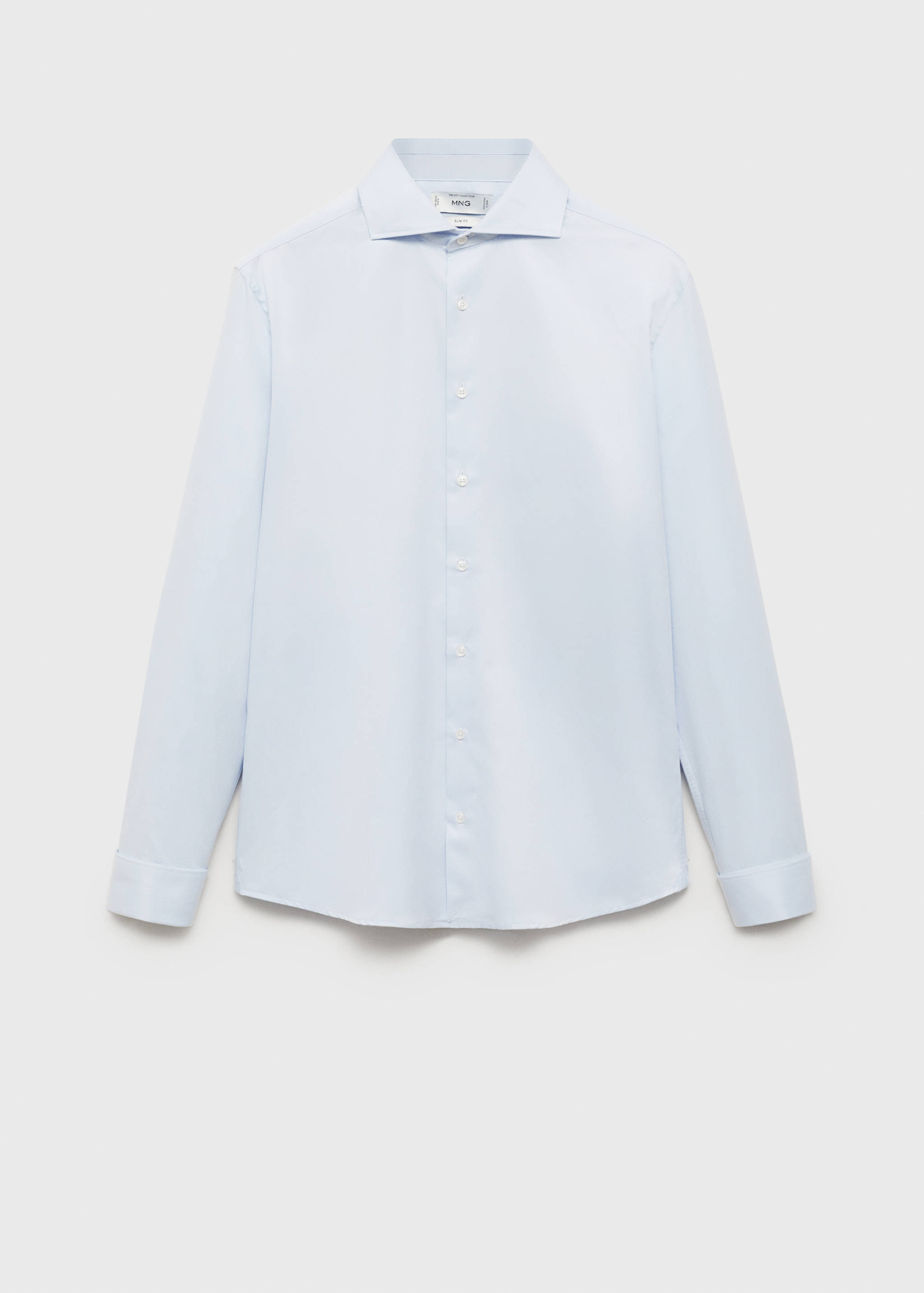 Костюмная рубашка slim fit из твила с запонками - Изделие без модели