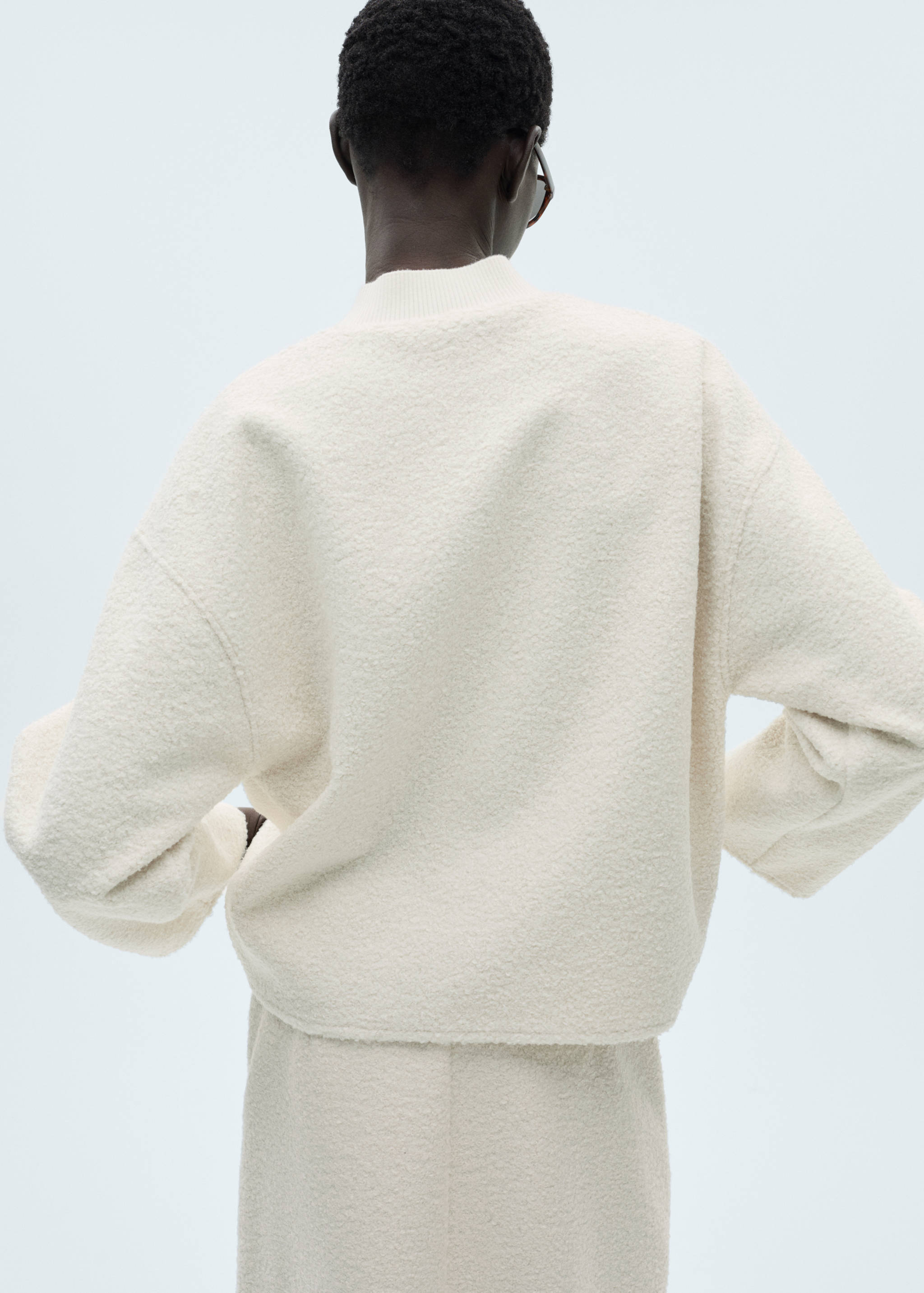 Sweat-shirt tissu bouclette col montant - Verso de l’article