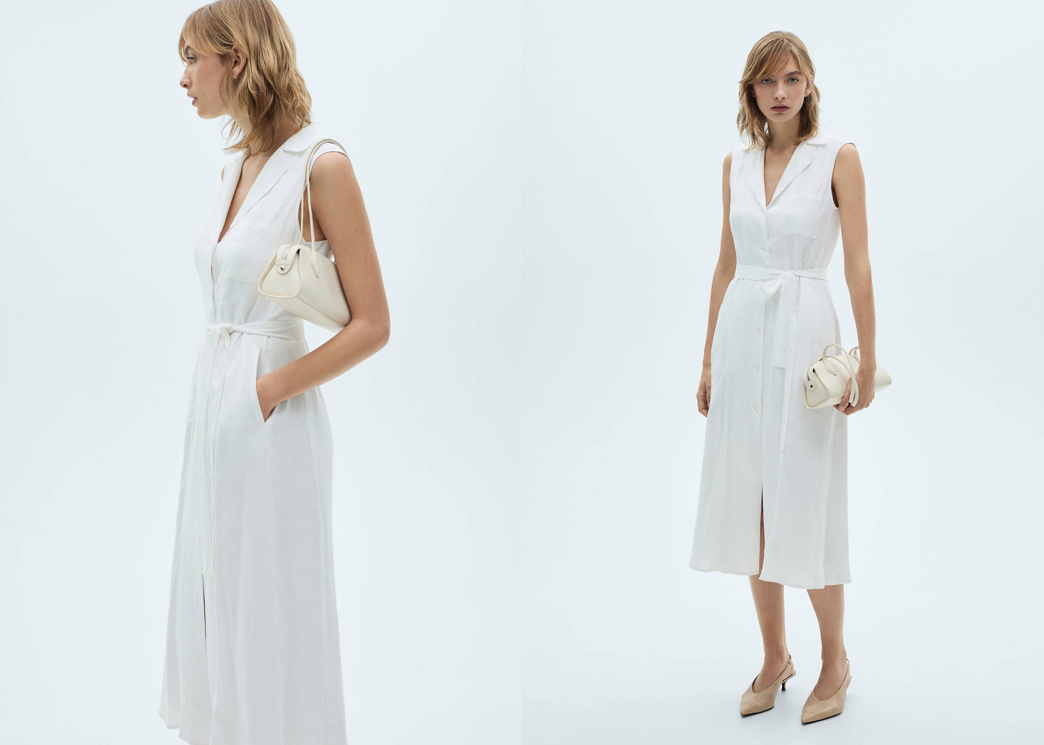 Linen-blend shirt dress - Panoramic plane