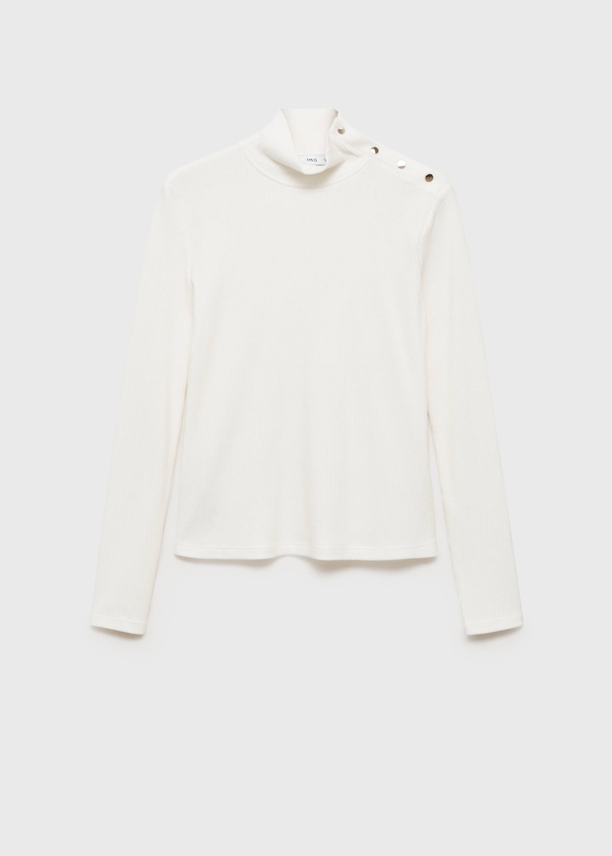 Ribbed knit button-down T-shirt - Article without model