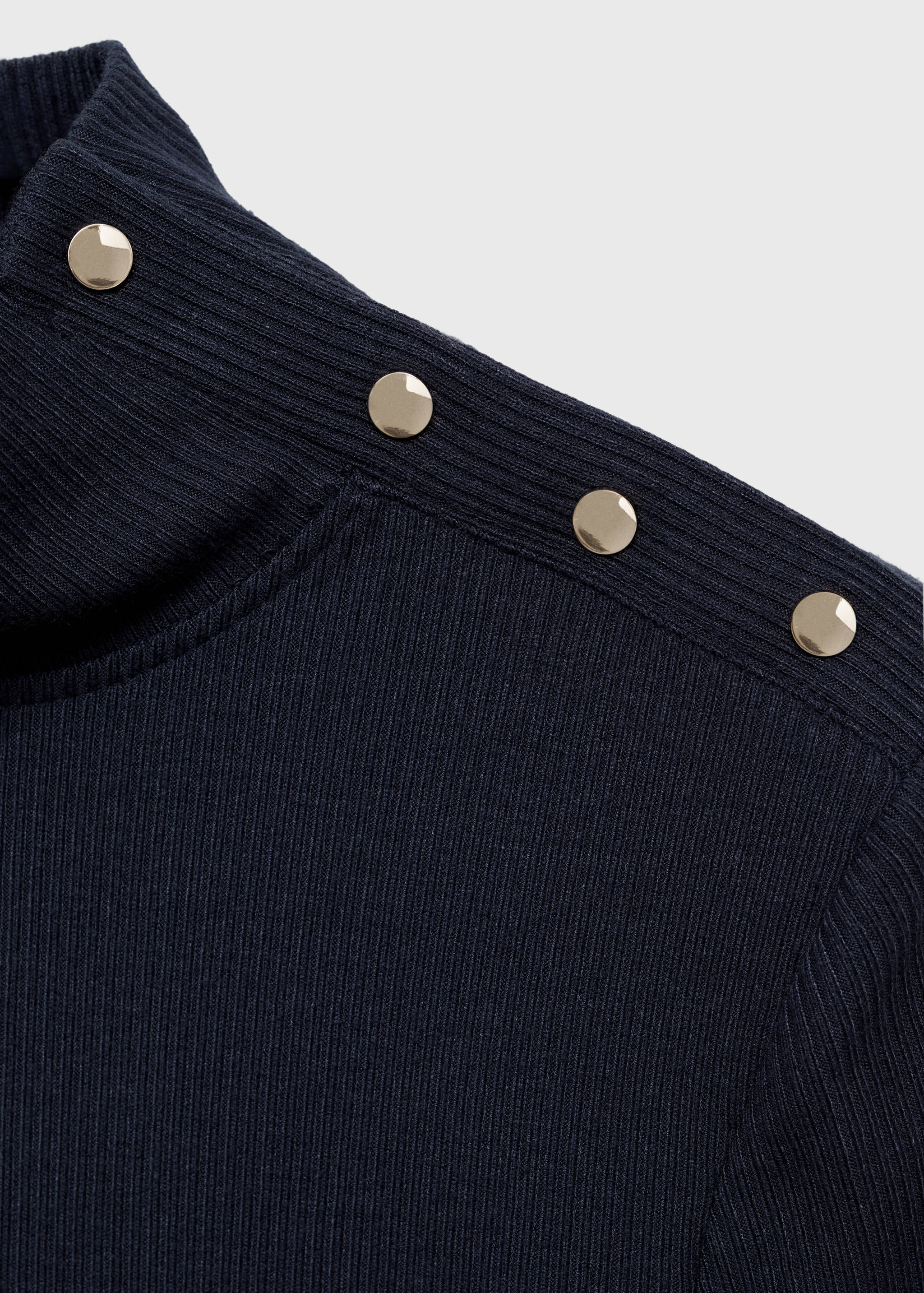Ribbed knit button-down T-shirt - Details of the article 8