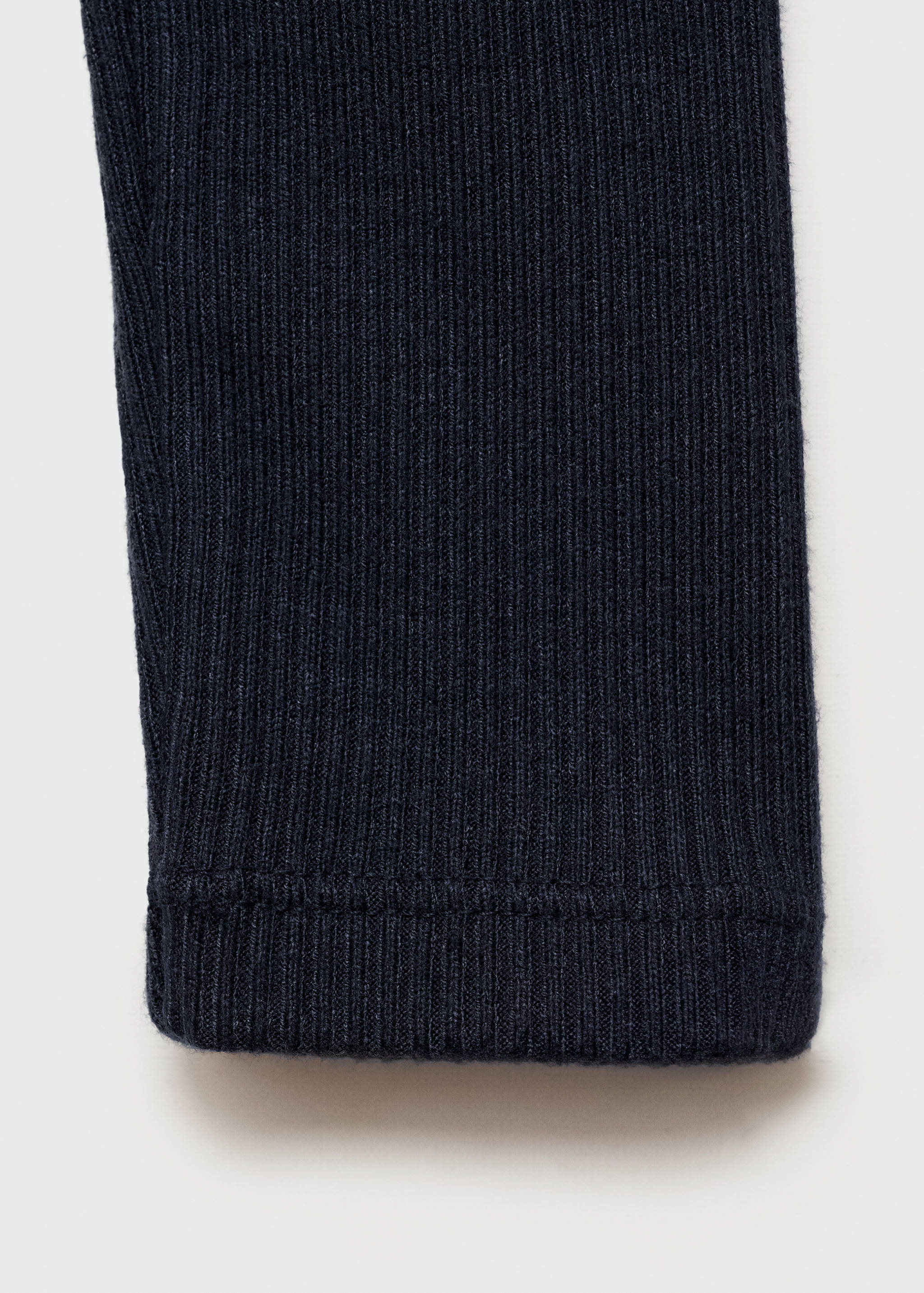 Ribbed knit button-down T-shirt - Details of the article 0