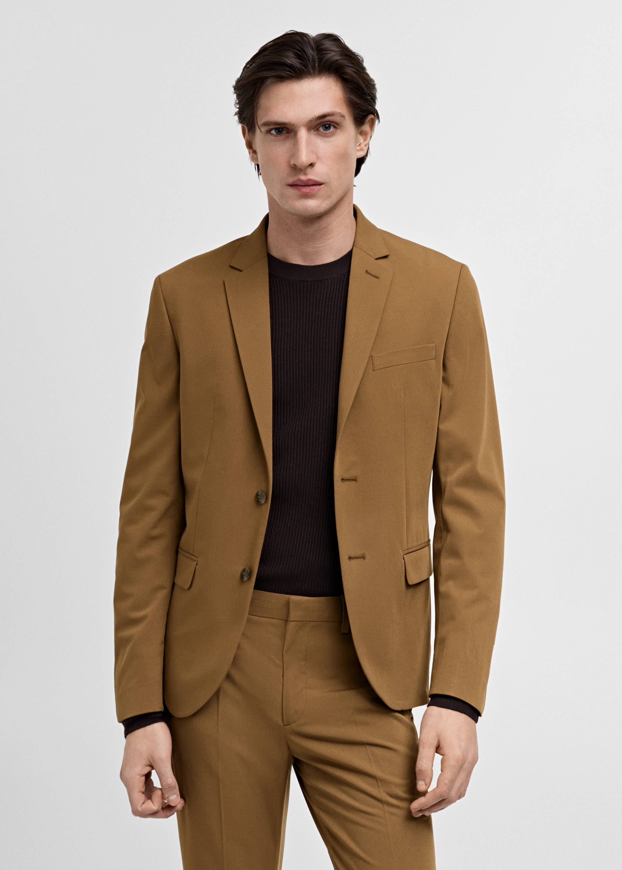 بليزر بدلة سليم فيت بقماش مرن - رؤية وسط