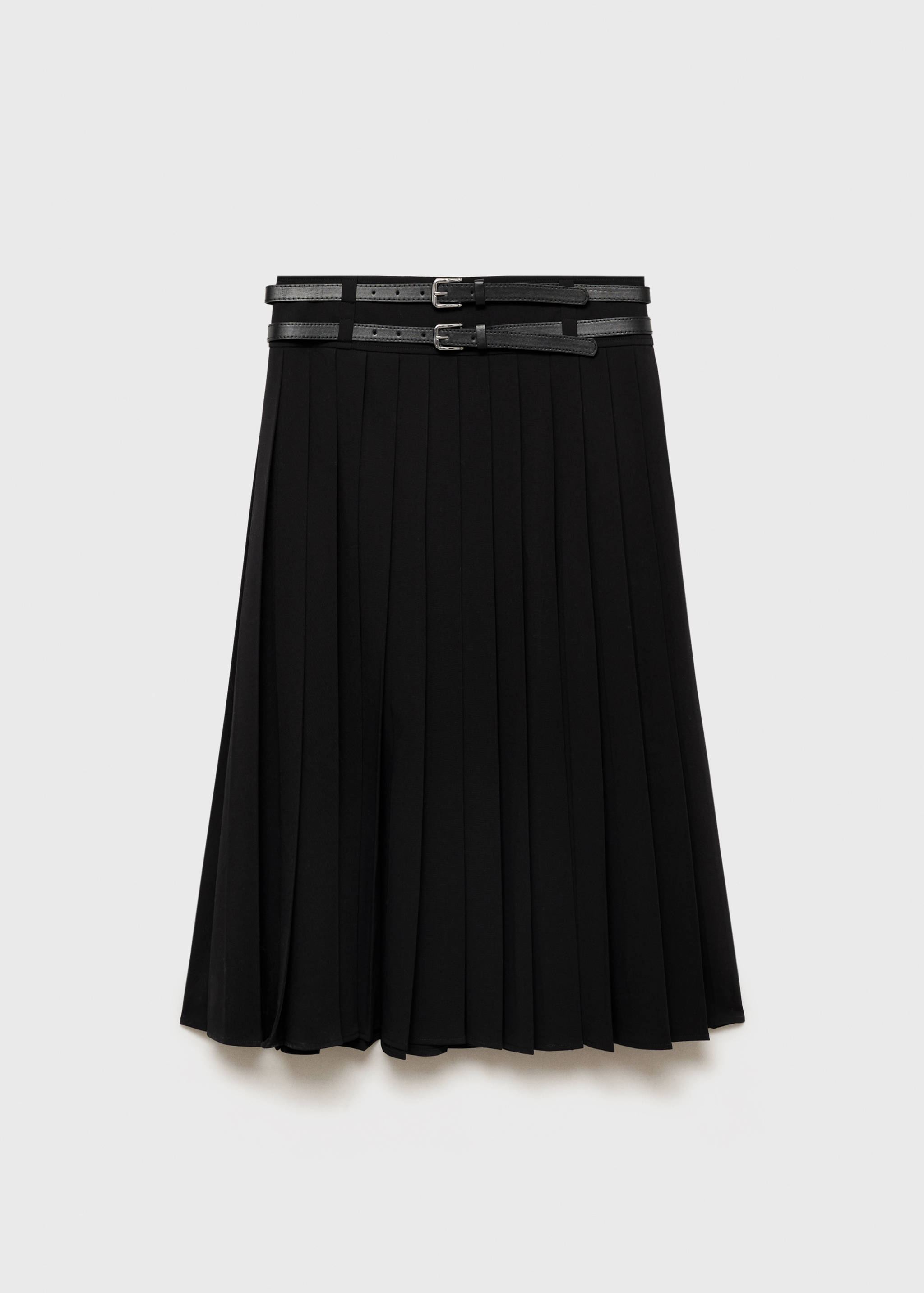 Double-belted pleated skirt - Article without model