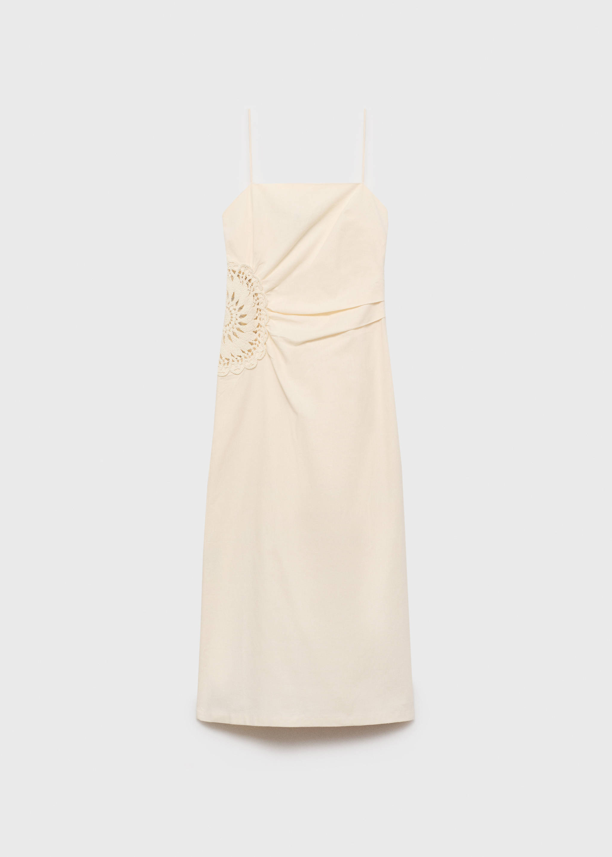 Linen blend dress with openwork flowers - Article without model