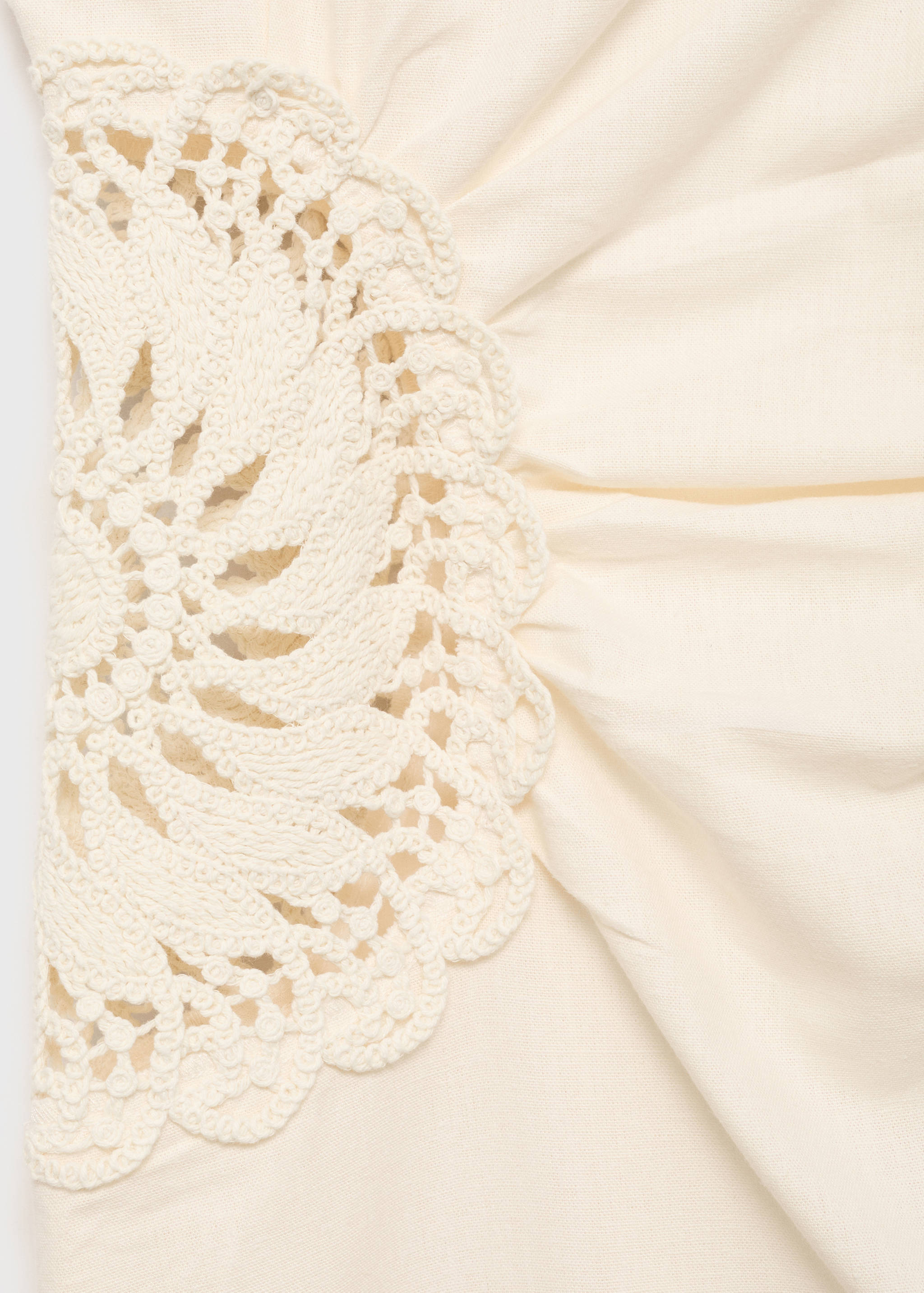 Linen blend dress with openwork flowers - Details of the article 8