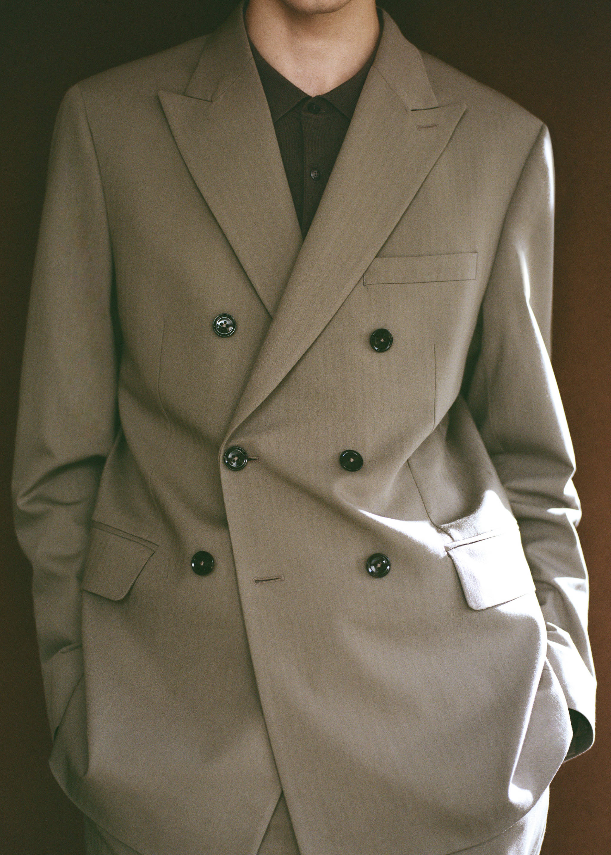 Monaco double-breasted slim-fit suit jacket - Details of the article 3