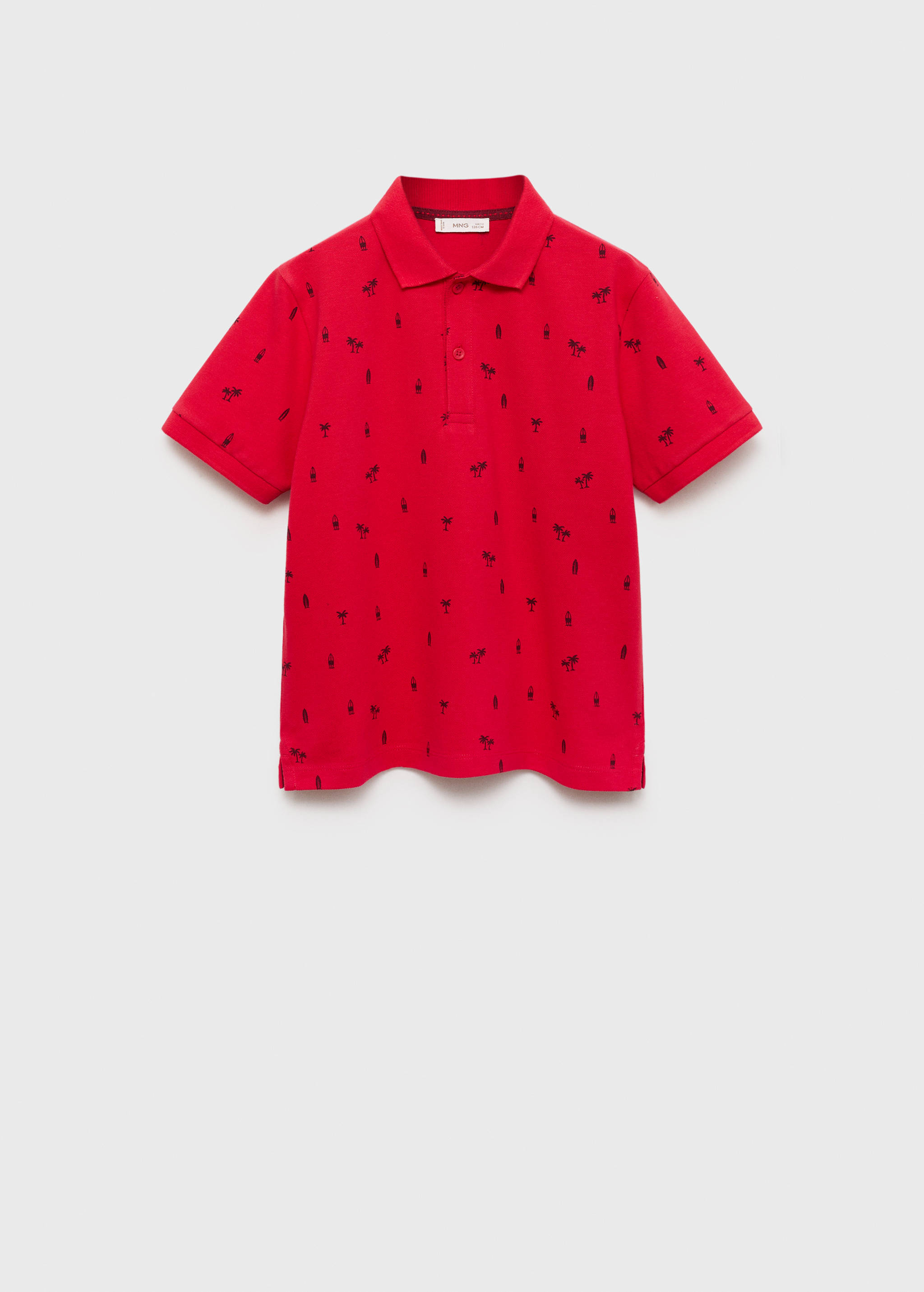 Printed cotton piqué polo shirt - Article without model